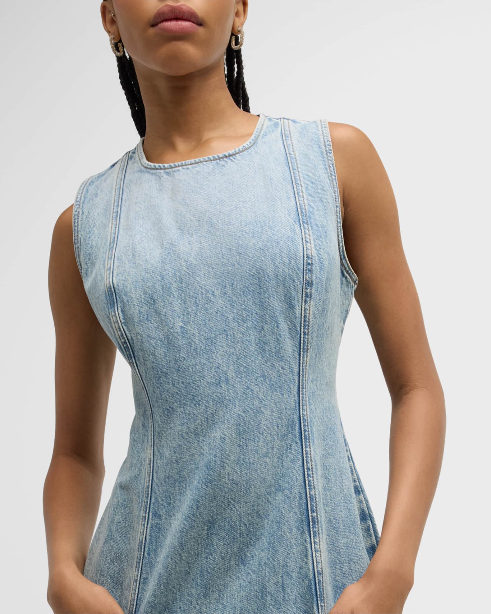 Stella McCartney Vintage Blue Denim Mini Dress with Hardware