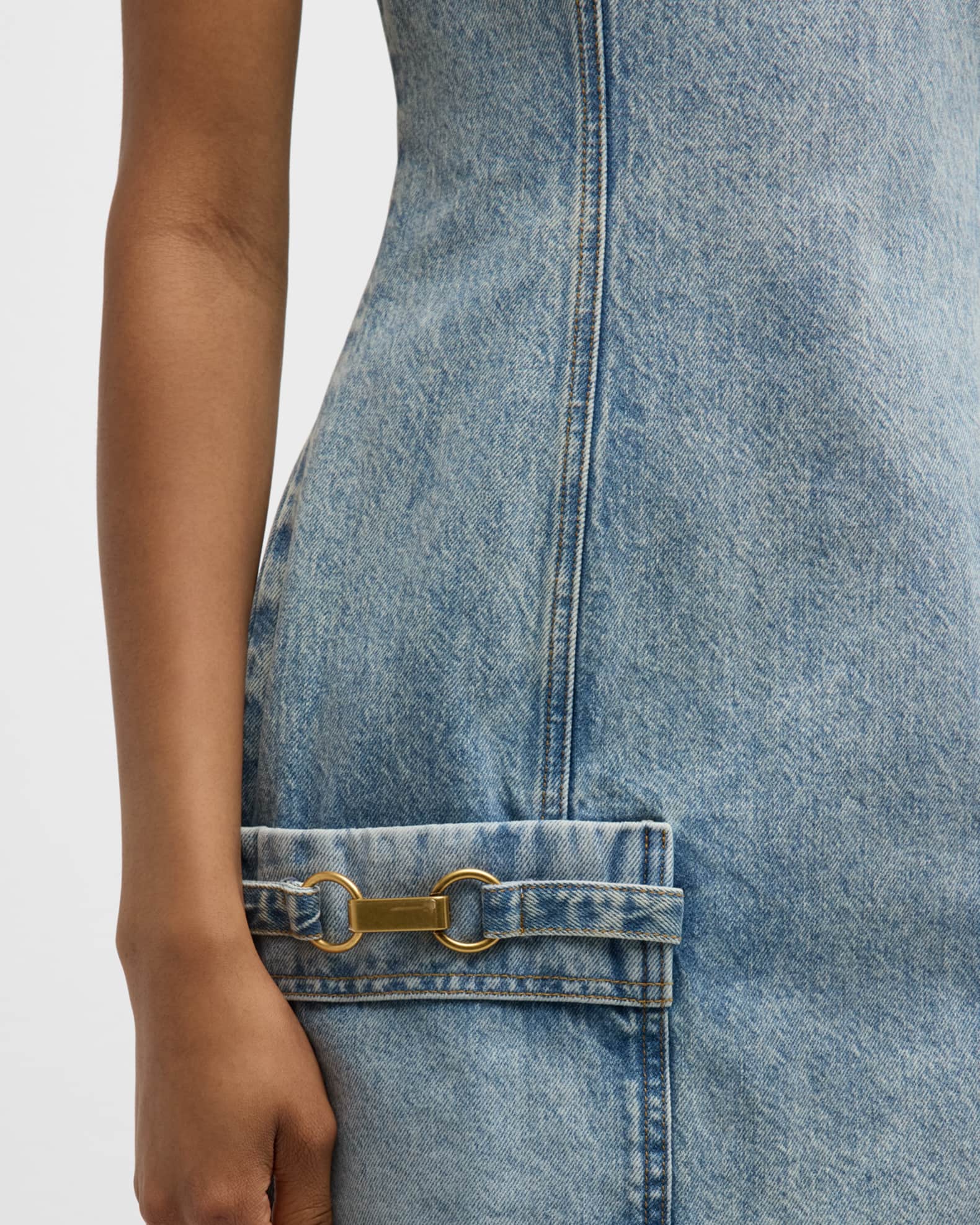 Stella McCartney Vintage Blue Denim Mini Dress with Hardware