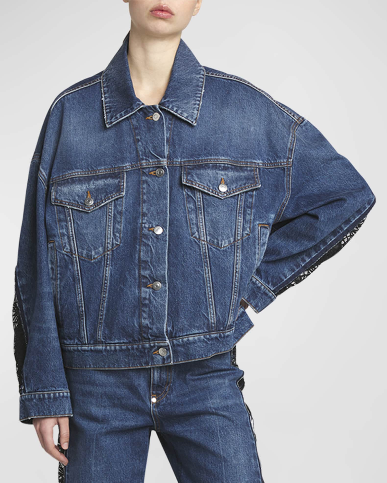 Stella Mccartney Blue Sheep Pattern Denim Jacket main image 1