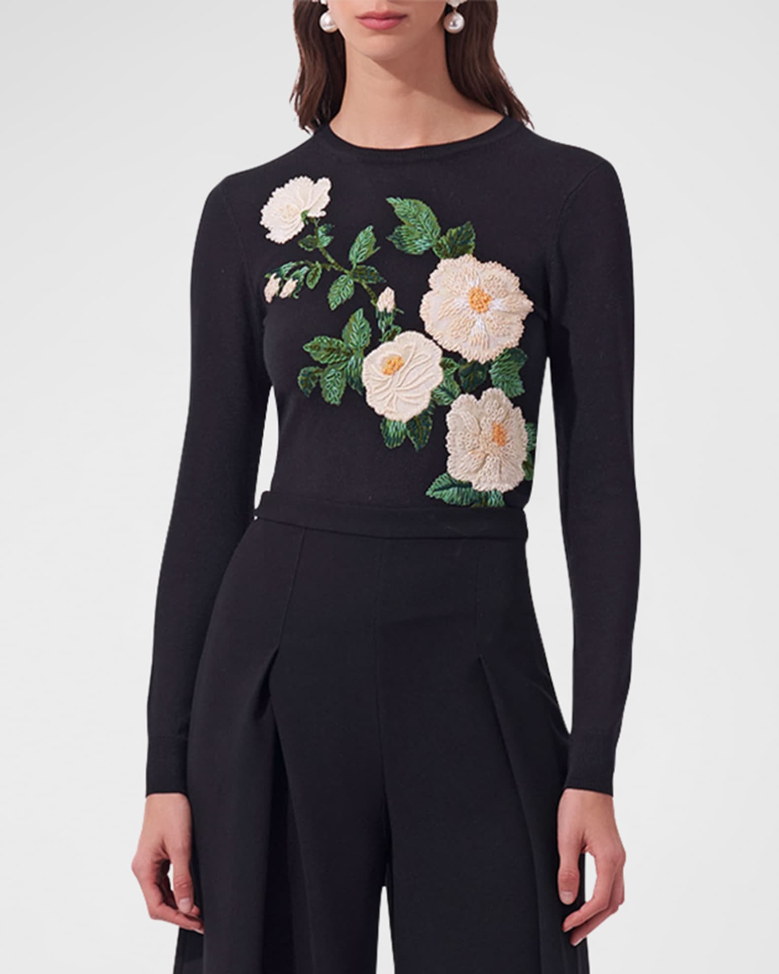Floral Intarsia Wool Sweater