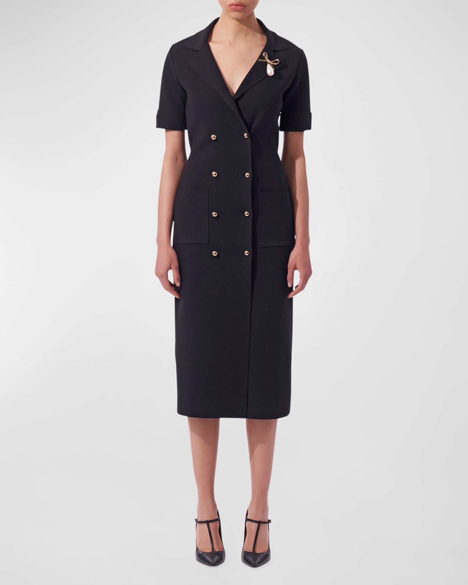 Double Breasted Wool Midi Dress 1