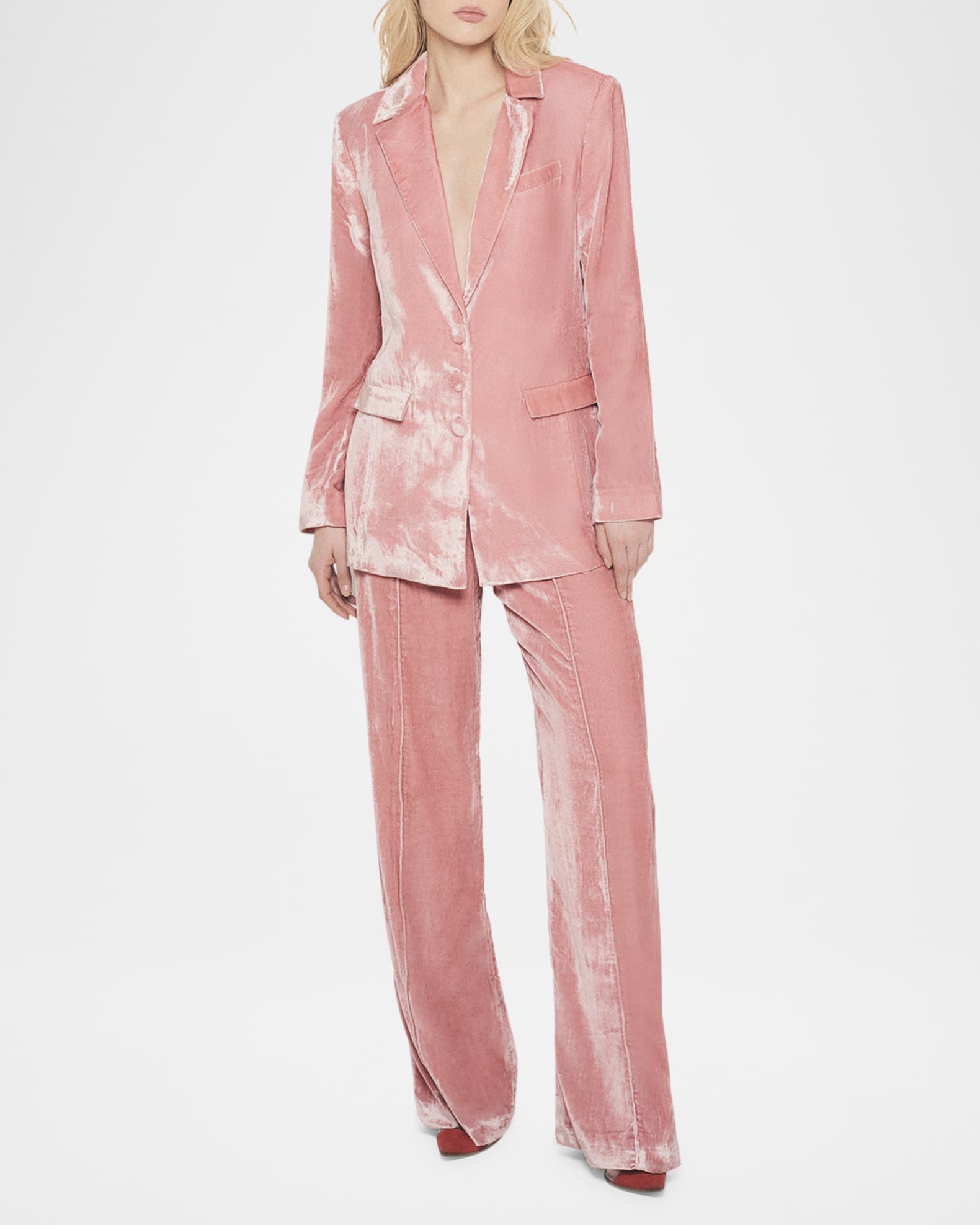 Fiona Velvet Straight-Leg Trousers 1