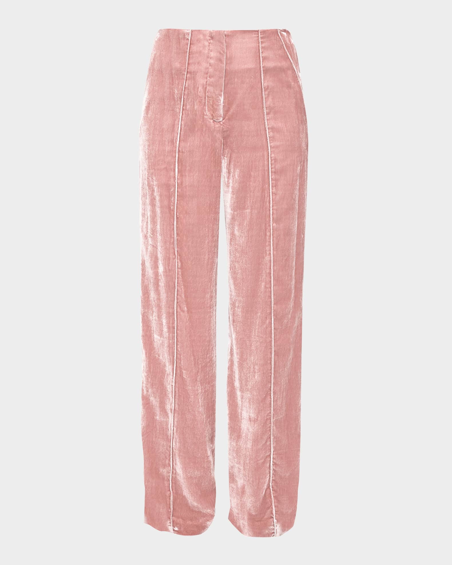Fiona Velvet Straight-Leg Trousers 0