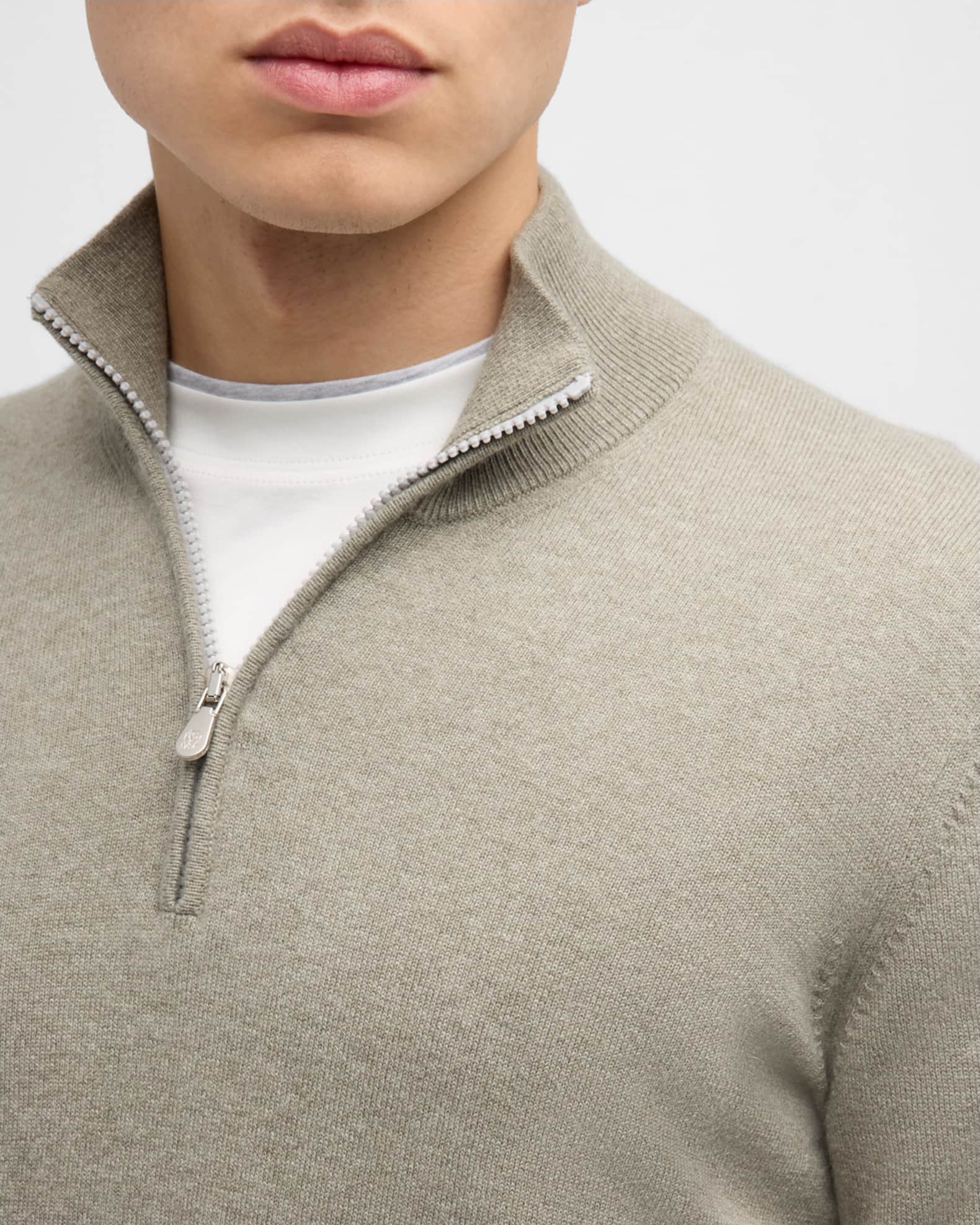 Cashmere Blend Quarter Zip Sweater Pullover Men's Gionfriddo Italy