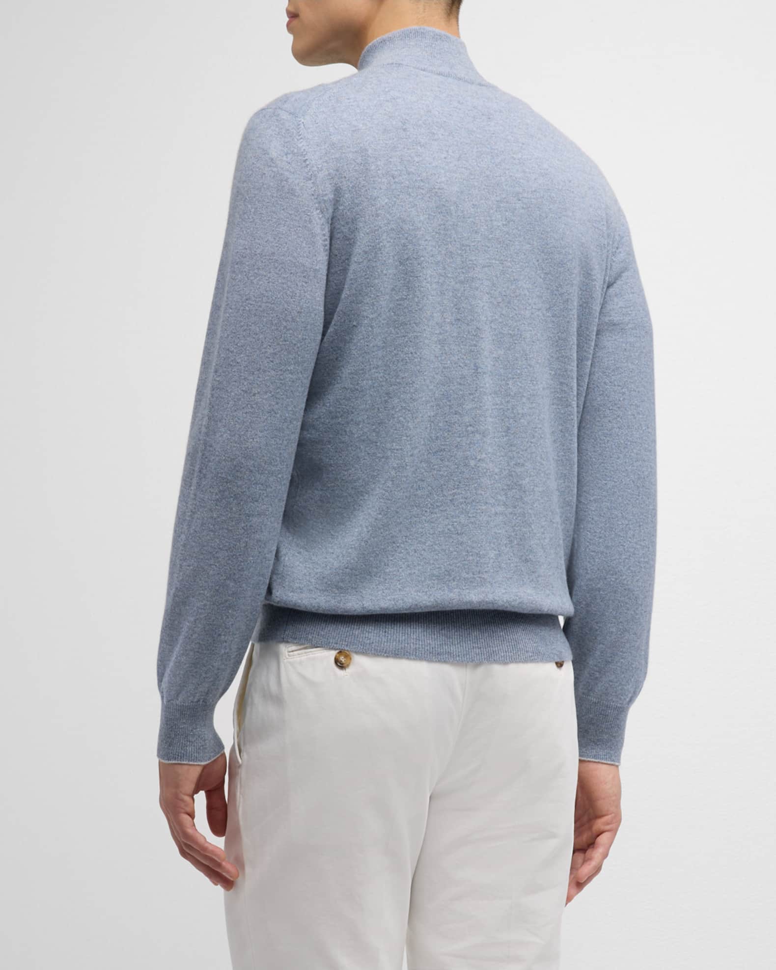 Brunello Cucinelli Men's Cashmere Quarter-Zip Sweater | Neiman Marcus