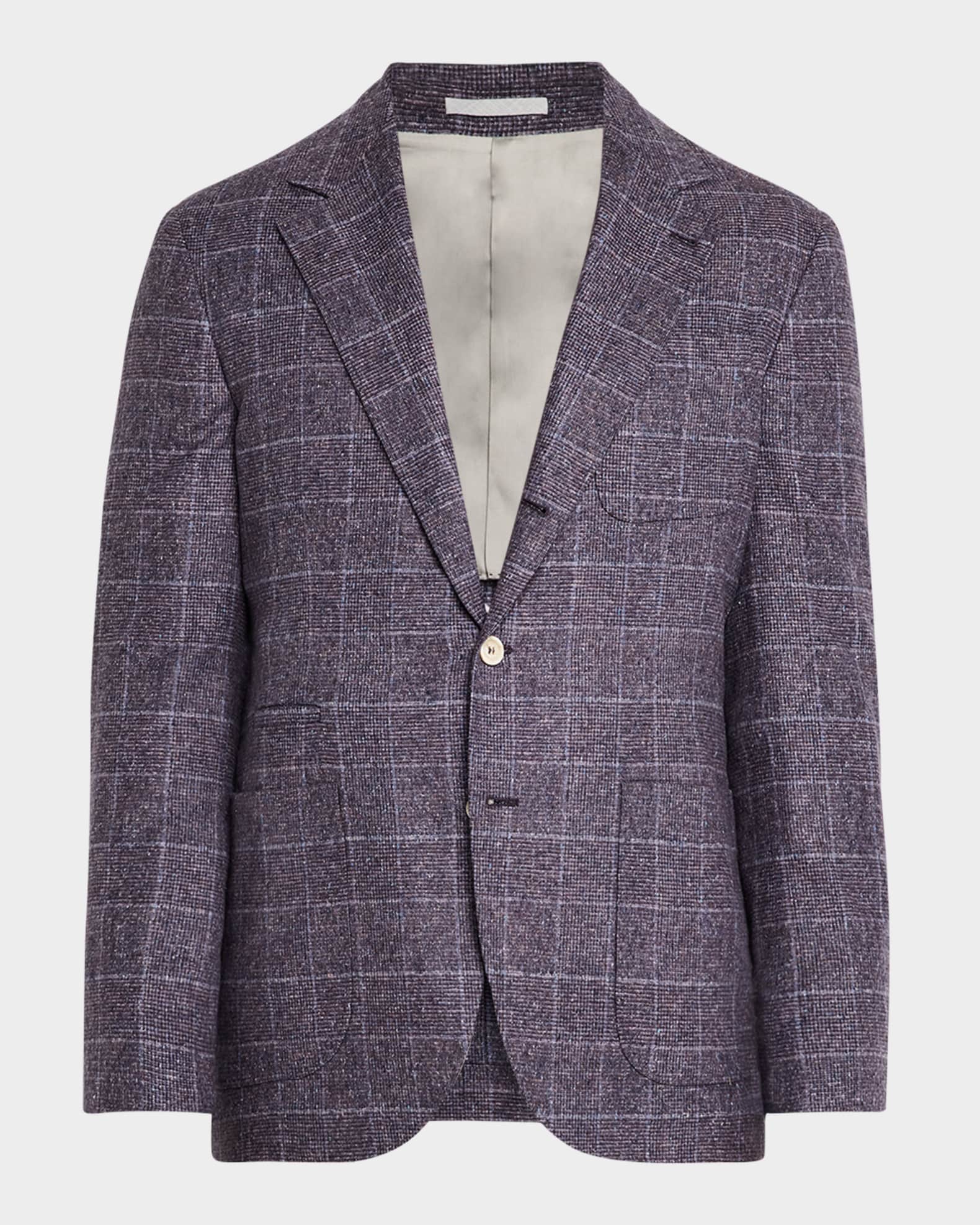 Men's Plaid-Print Wool Sport Coat 0