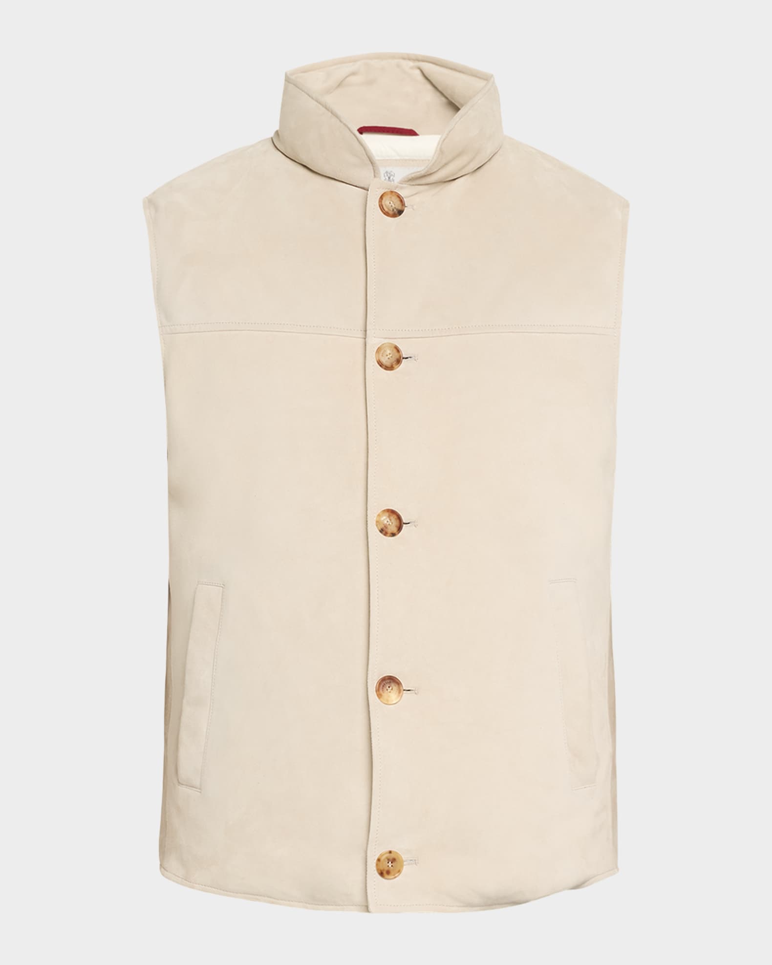 Brunello Cucinelli Men's Padded Down Suede Vest
