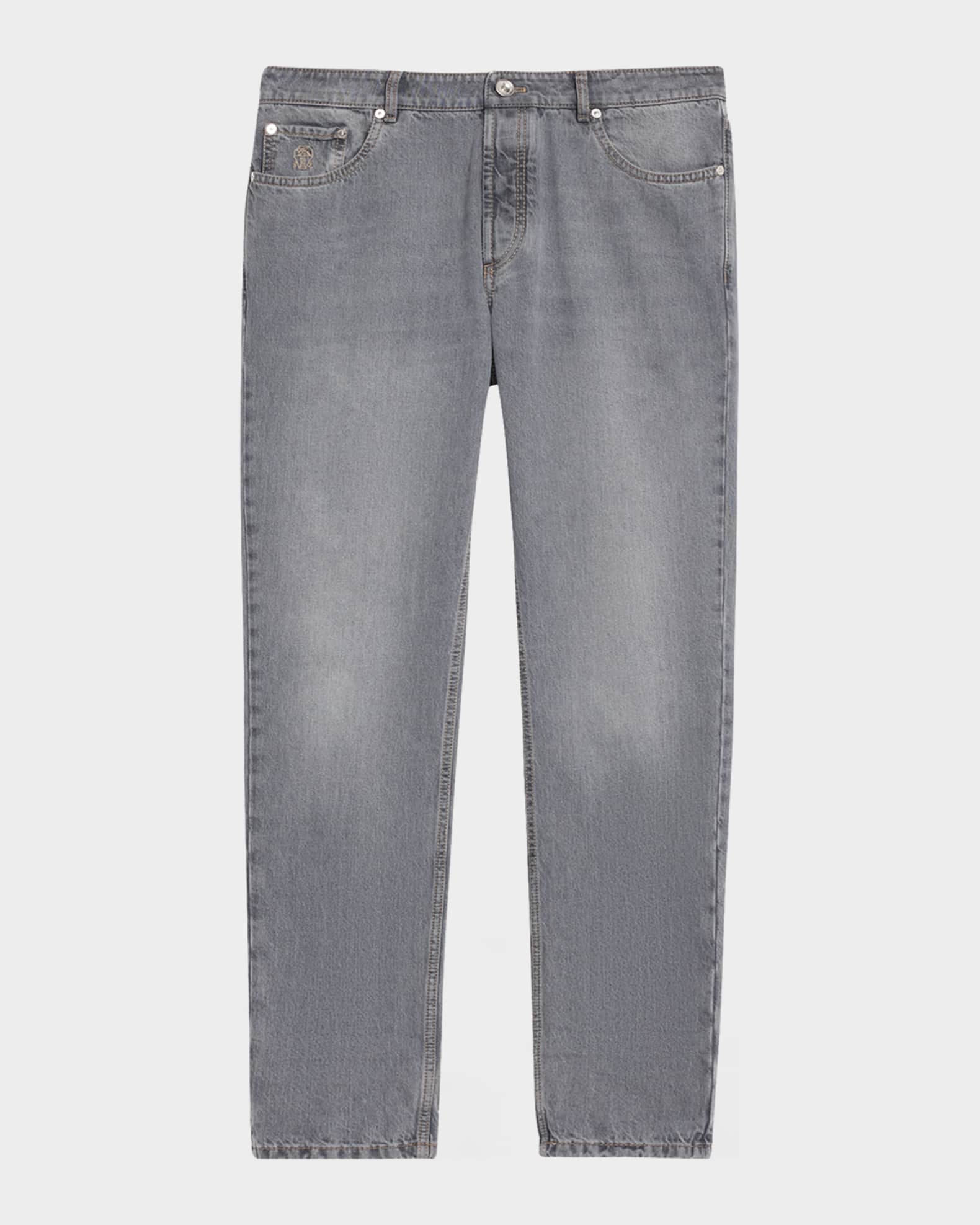 海外最新 Men's Cucinelli Brunello Straight-Leg 5-Pocket Denim Grey パンツ