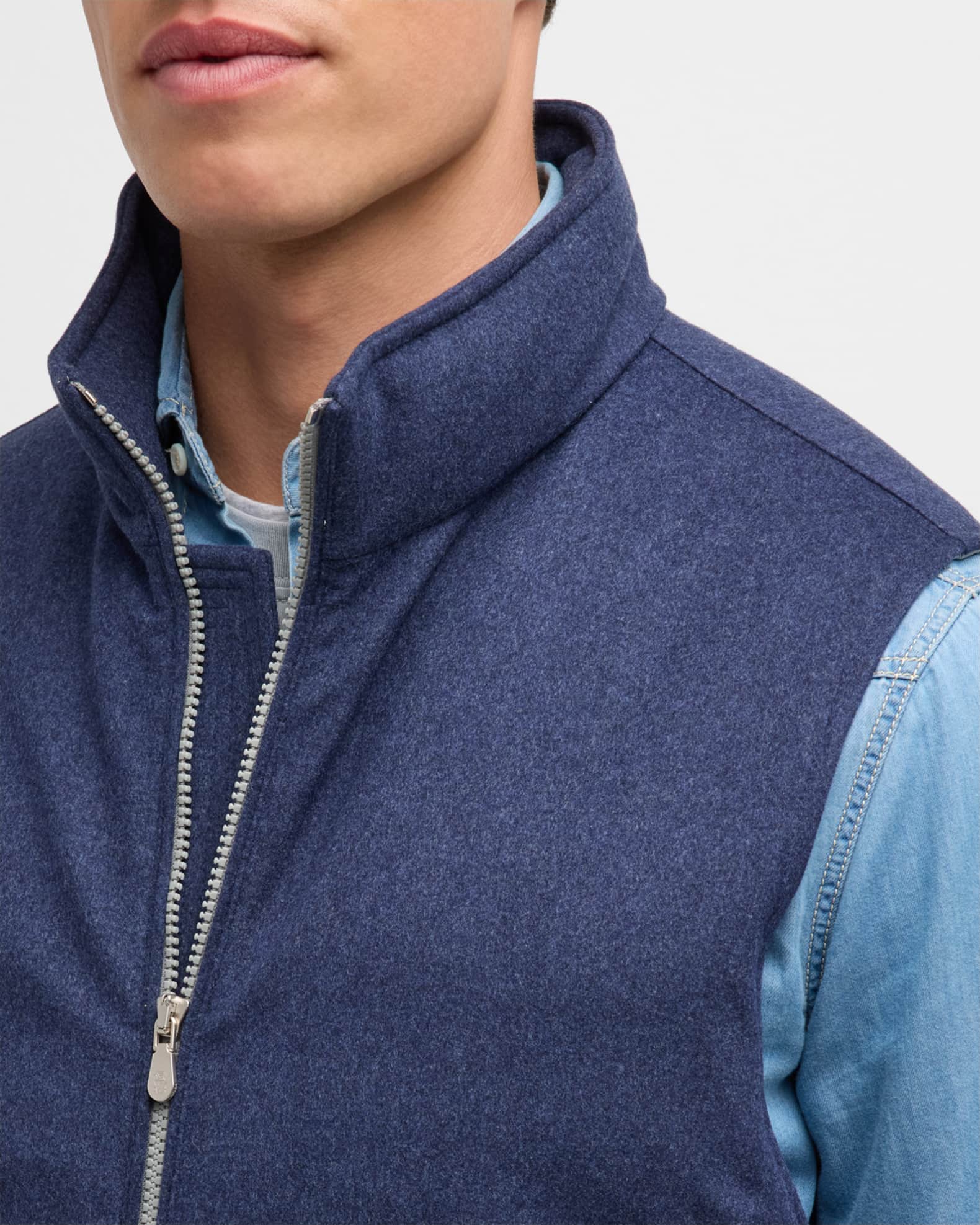 Brunello Cucinelli Men's Wool Padded Full-Zip Vest | Neiman