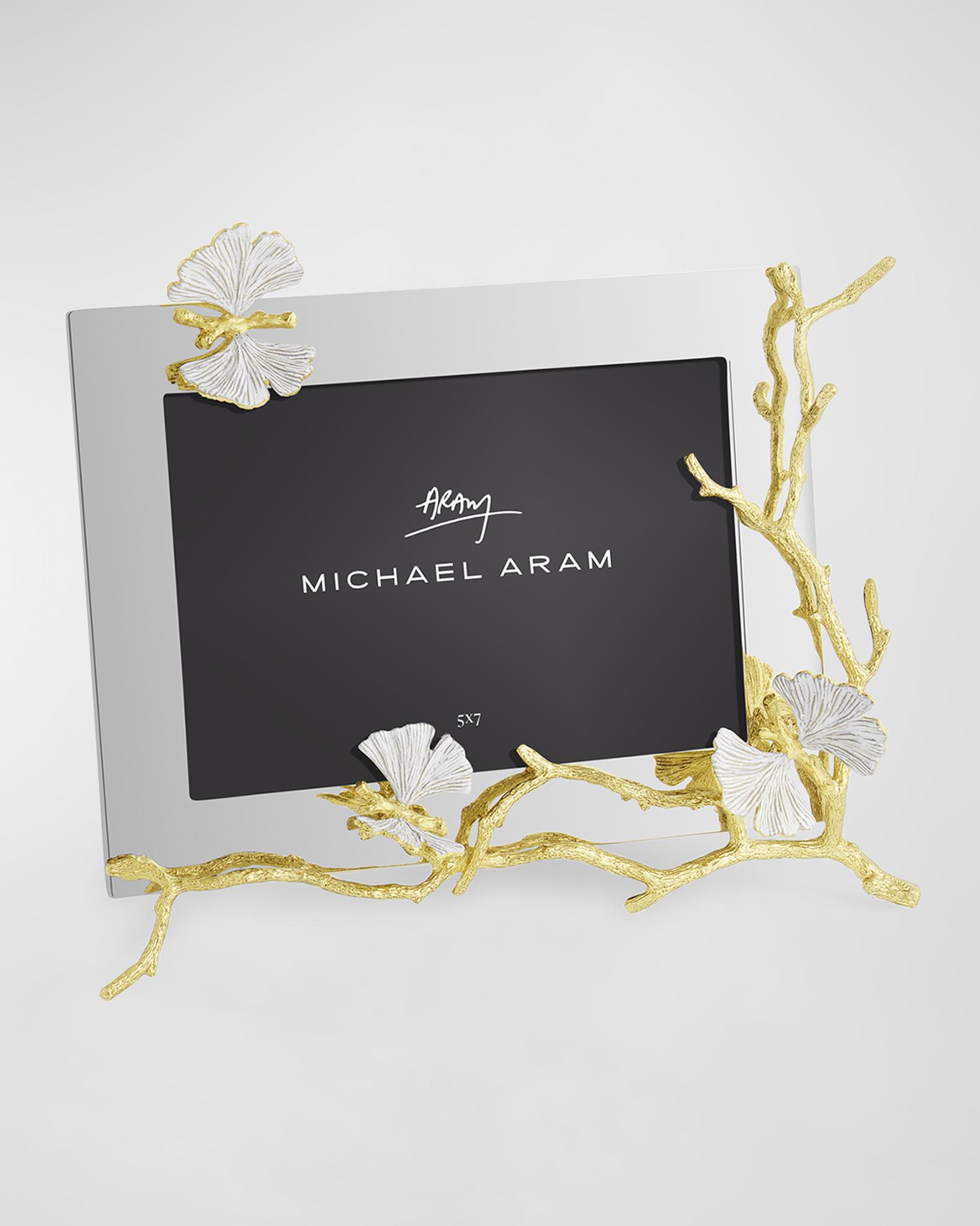 Michael Aram Butterfly Ginkgo White and Gold Frame, 5" x 7" | Neiman Marcus