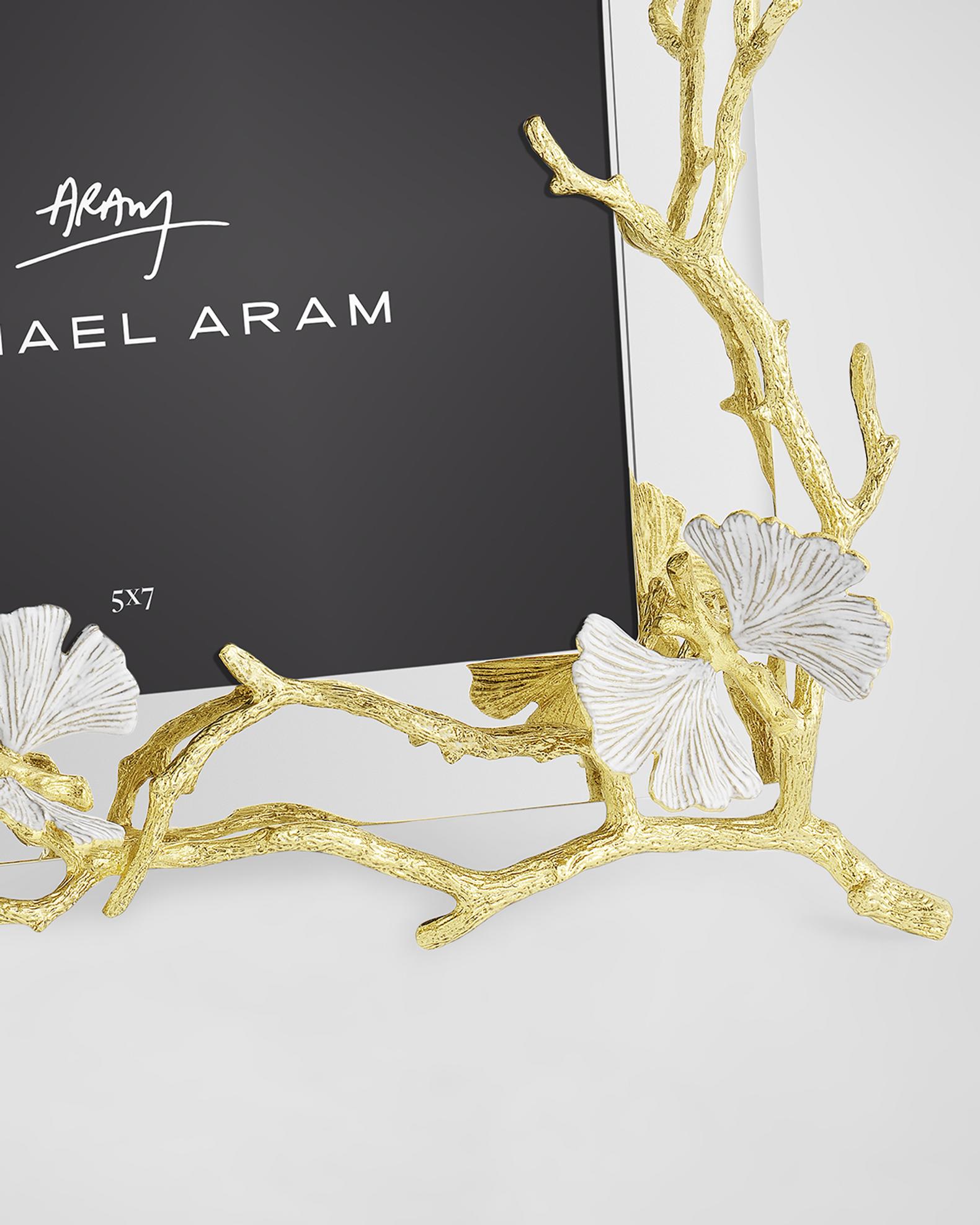 Michael Aram Butterfly Ginkgo White and Gold Frame, 5" x 7" | Neiman Marcus