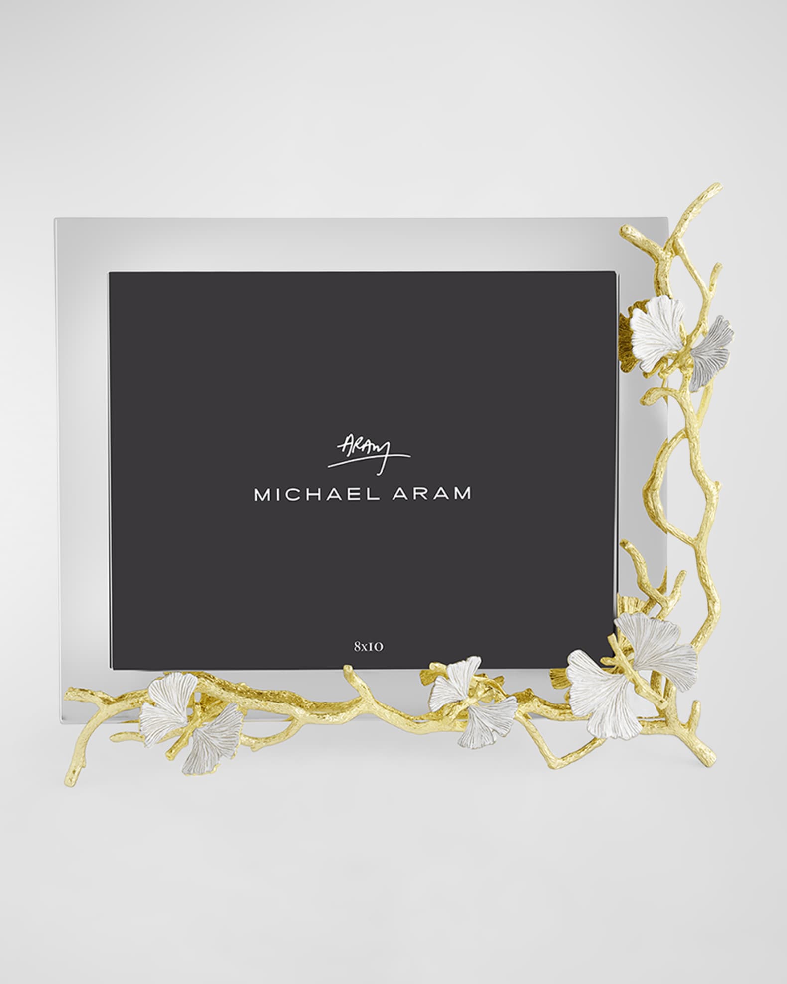 Michael Aram Butterfly Ginkgo White and Gold Frame, 8" x 10" Neiman