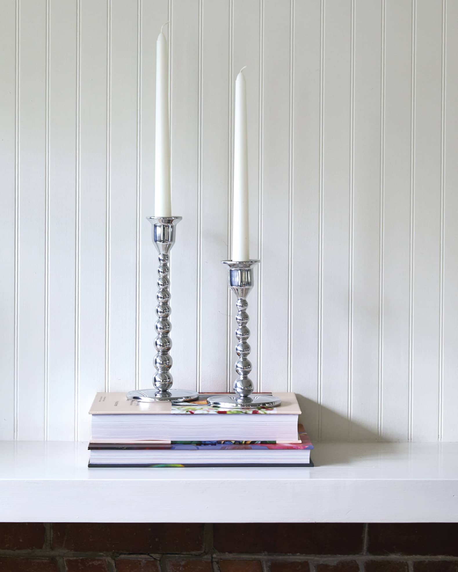 Pearled Small Silver Candlesticks 0