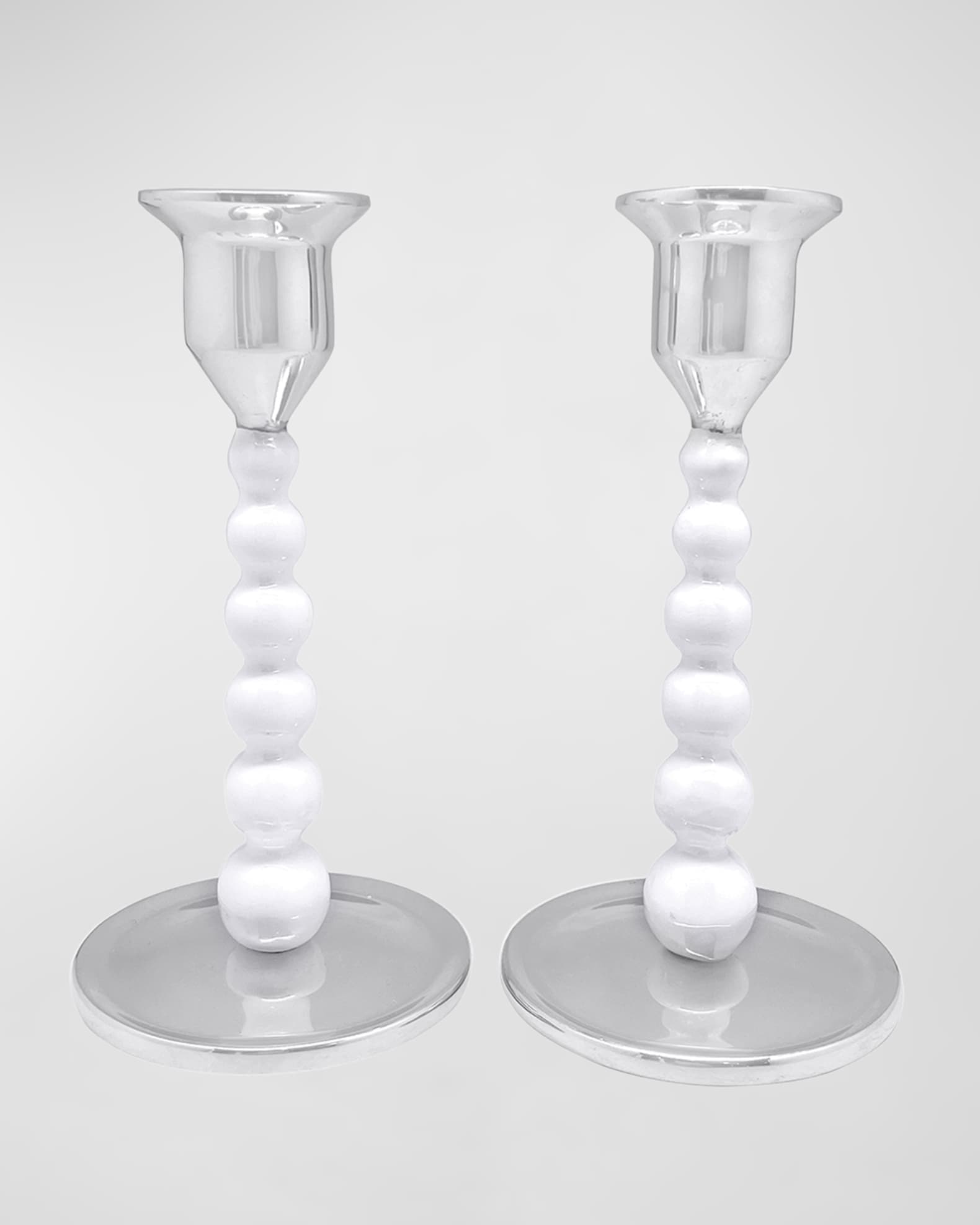 Pearled Enameled Small Candlesticks 0