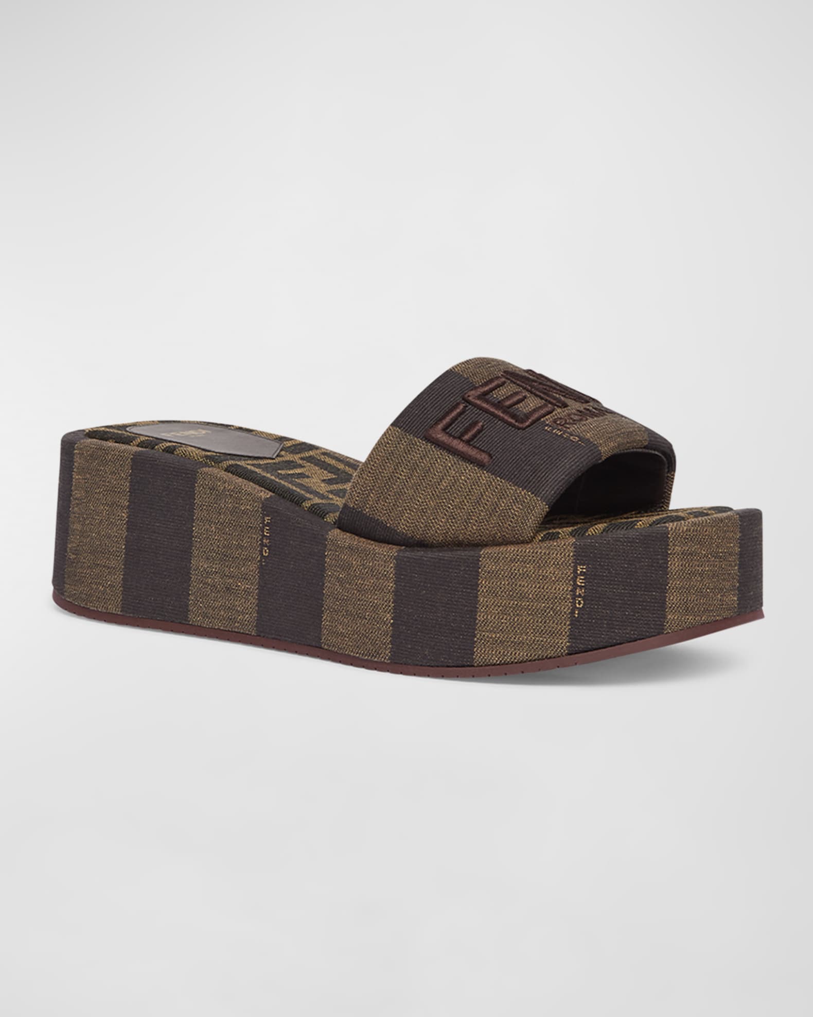 Fendi Sunshine Pequin Striped Platform Sandals Neiman Marcus
