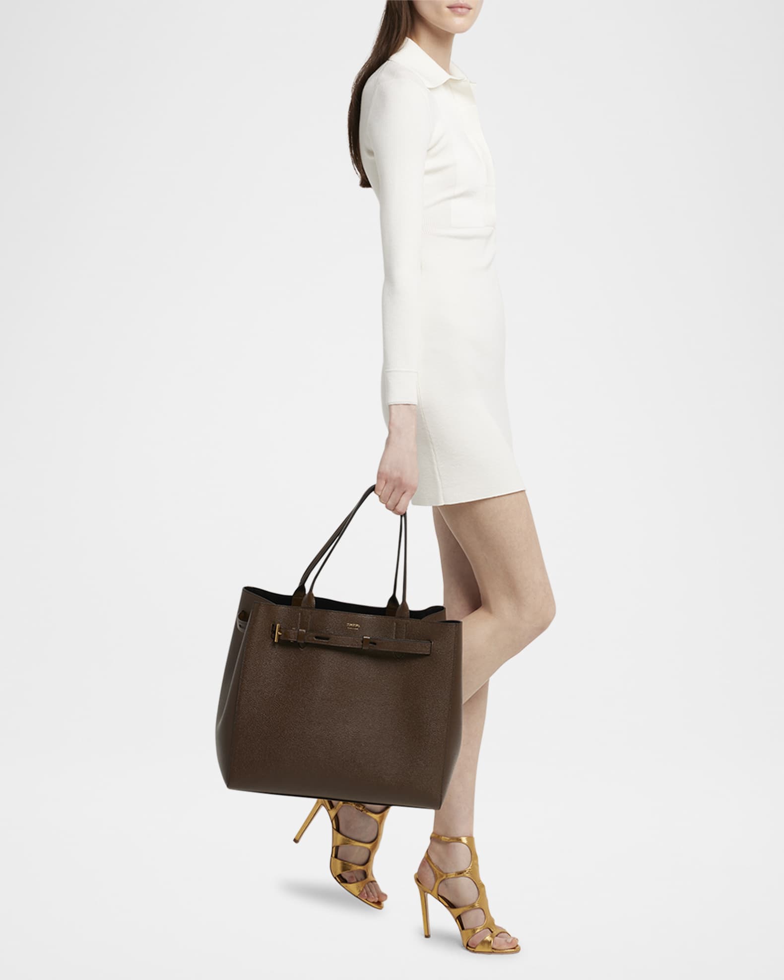 TOM FORD Audrey Large Tote Bag in Grain Leather | Neiman Marcus