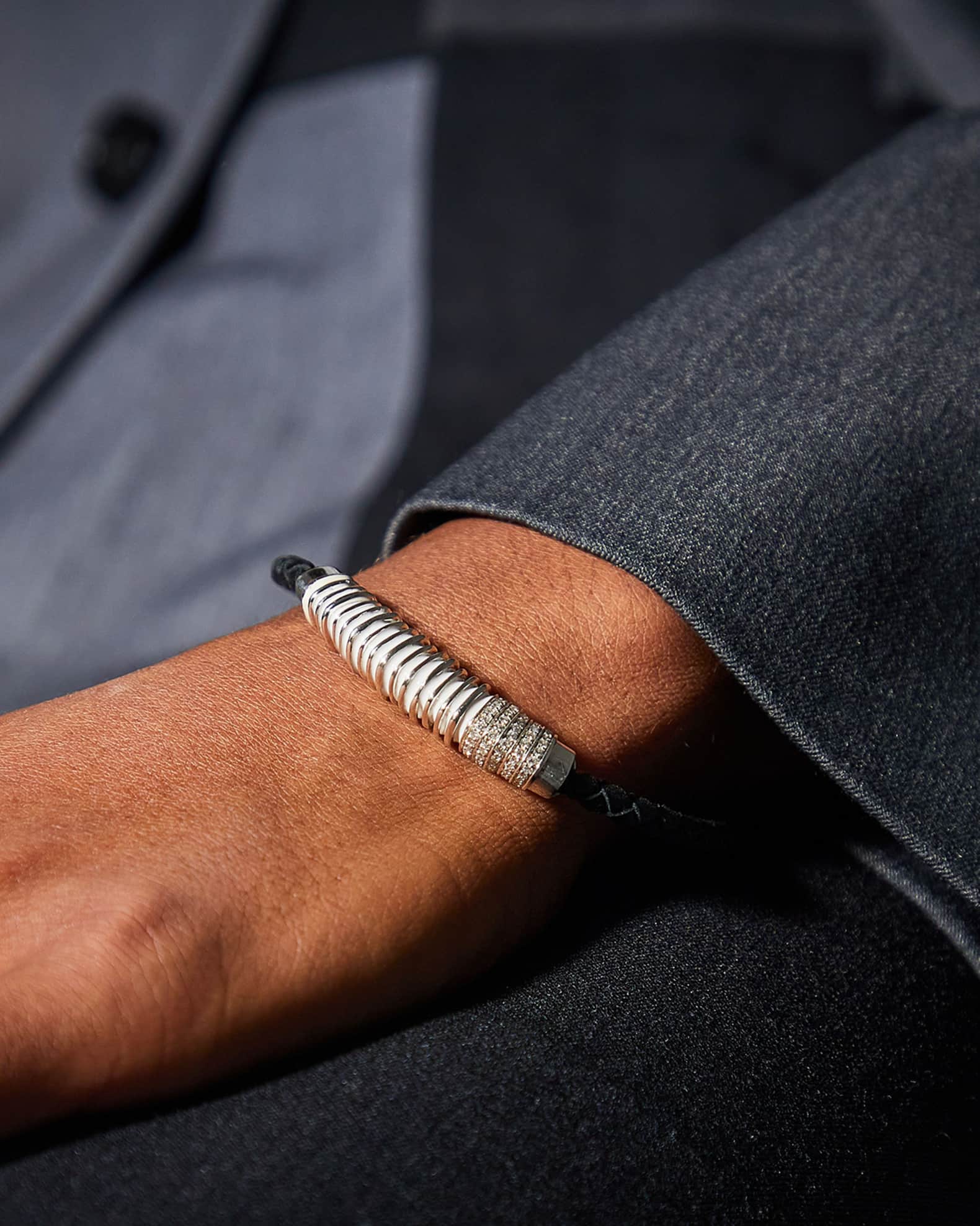 Men's Acies Triple White Bar Bracelet 1