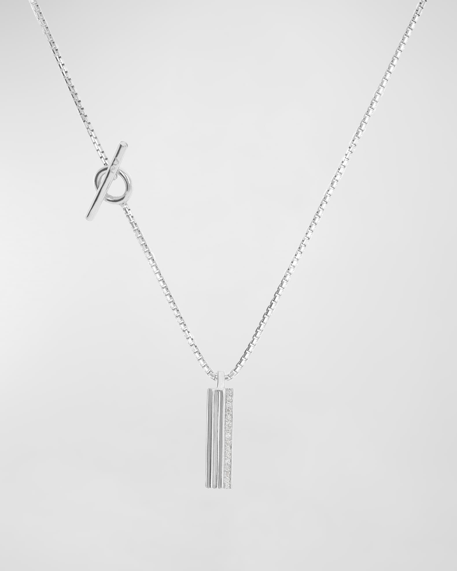 Men's Acies Wide Triple White Pendant Necklace 0