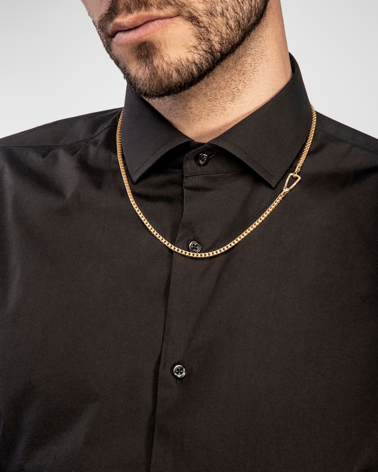 Men's Ulysses Franco Chain Necklace with Push Clasp in Gold, 52mm 1