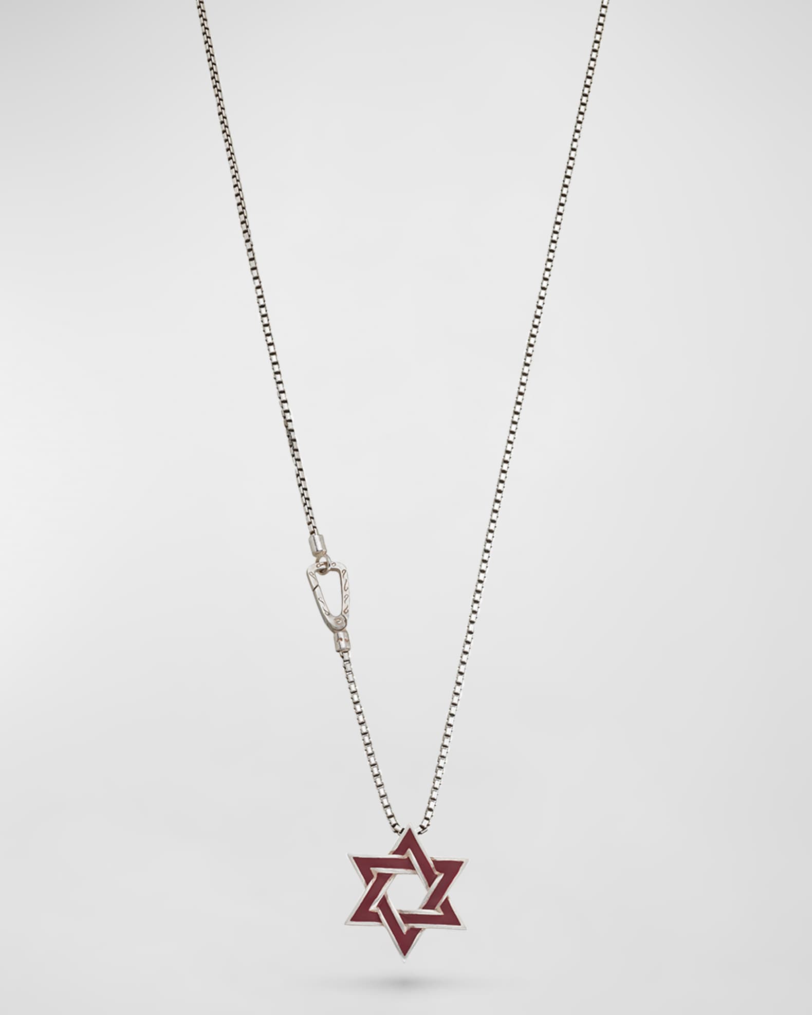 Men's Brushed Burnish Silver Pendant Necklace with Enamel 0