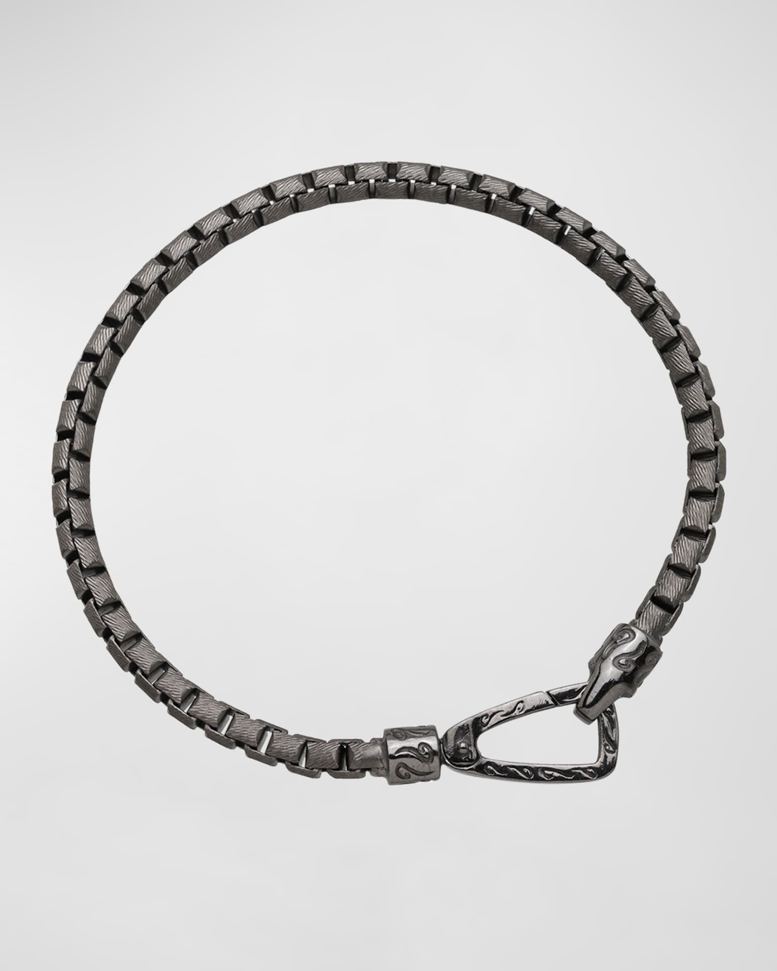 Men's Ulysses Box Chain Bracelet, Silver 0