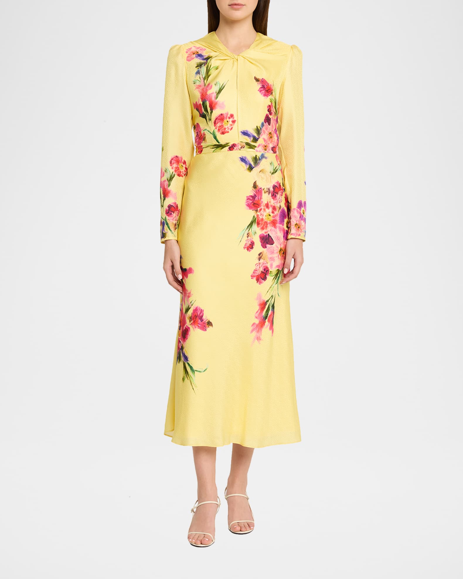 silk long sleeve midi dress Victoria Silk Button Down Midi Dress in black