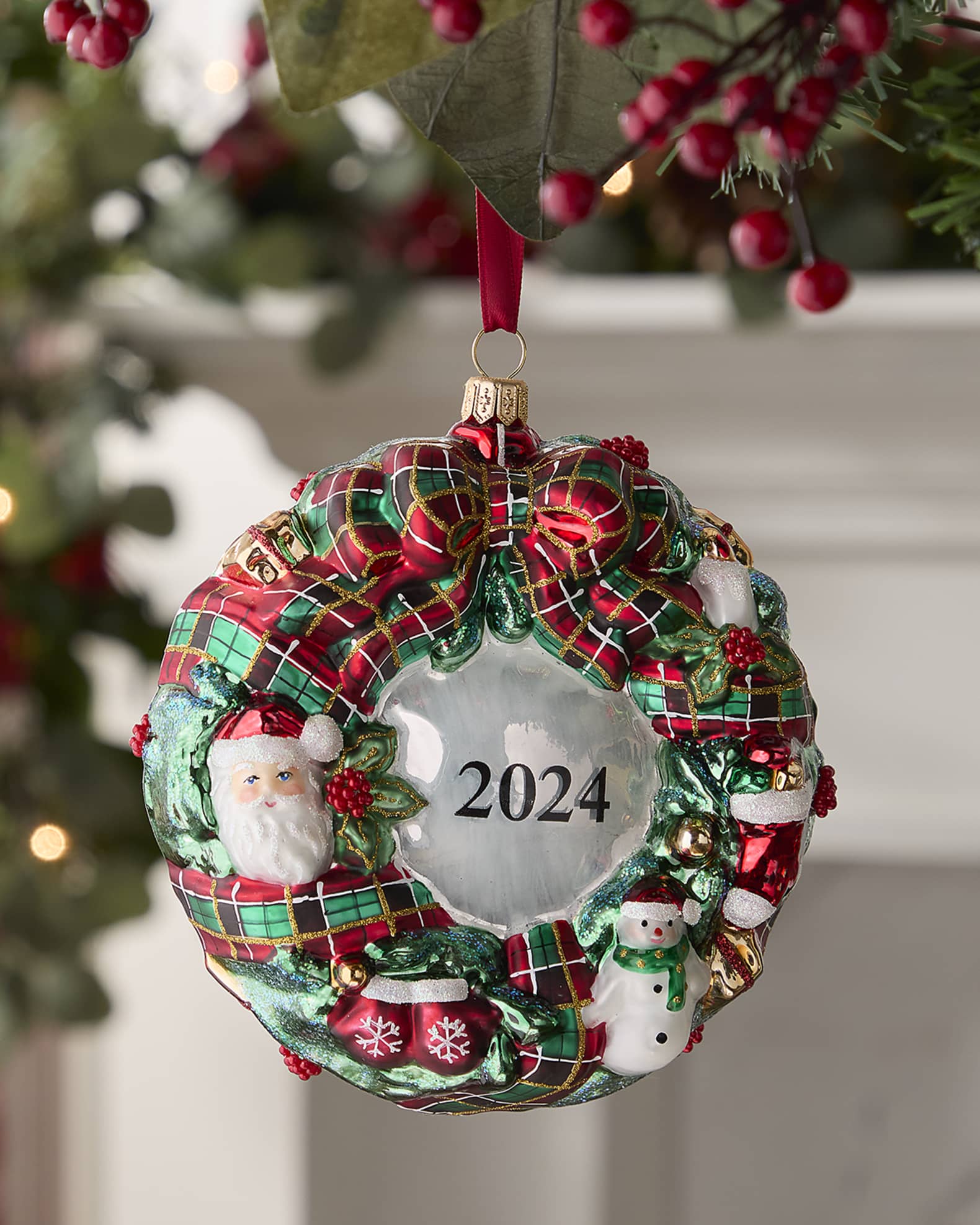 Jolly Wreath 2024 Christmas Ornament  1