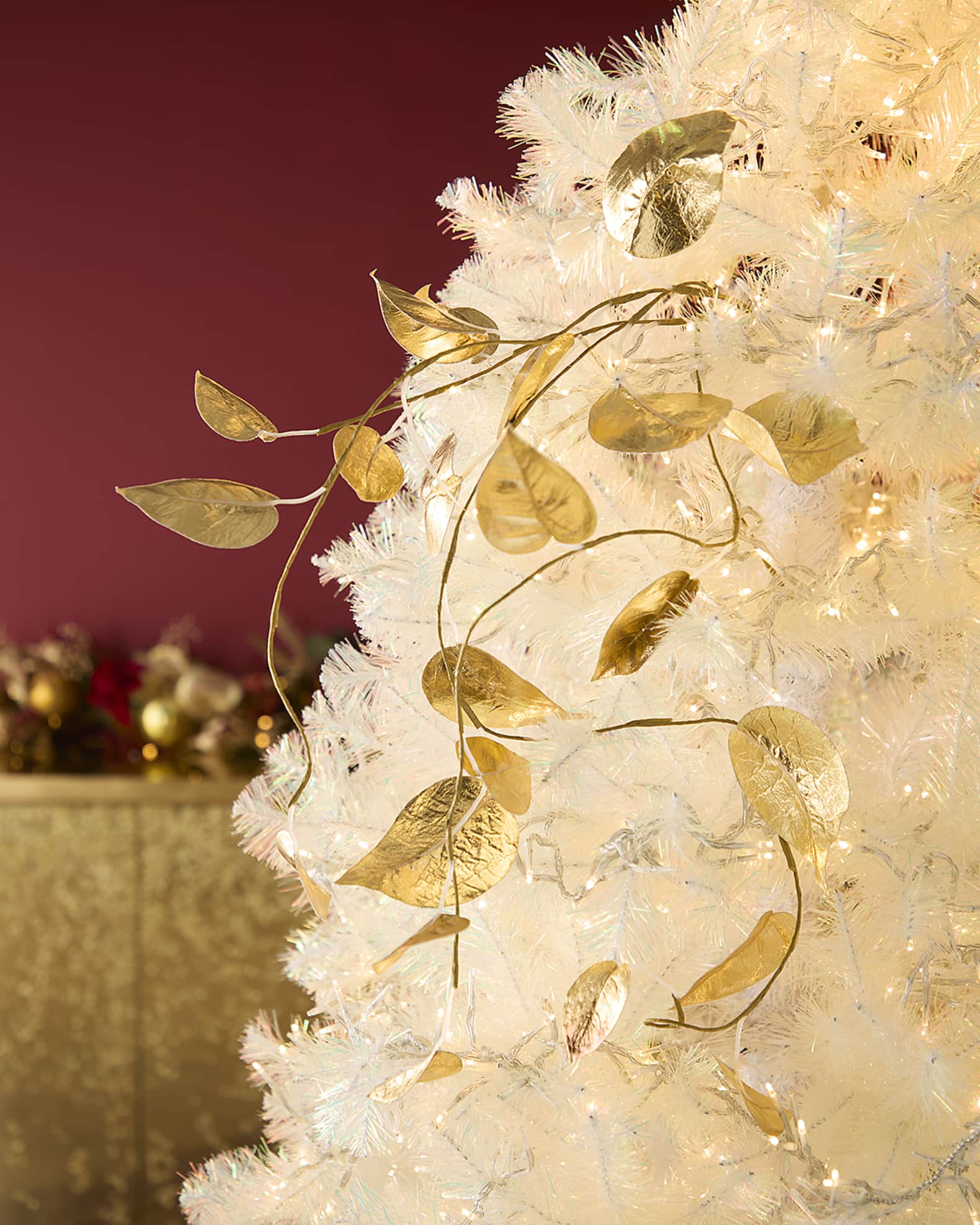 40" Gold Shiny Ivy Leaves Spray 0