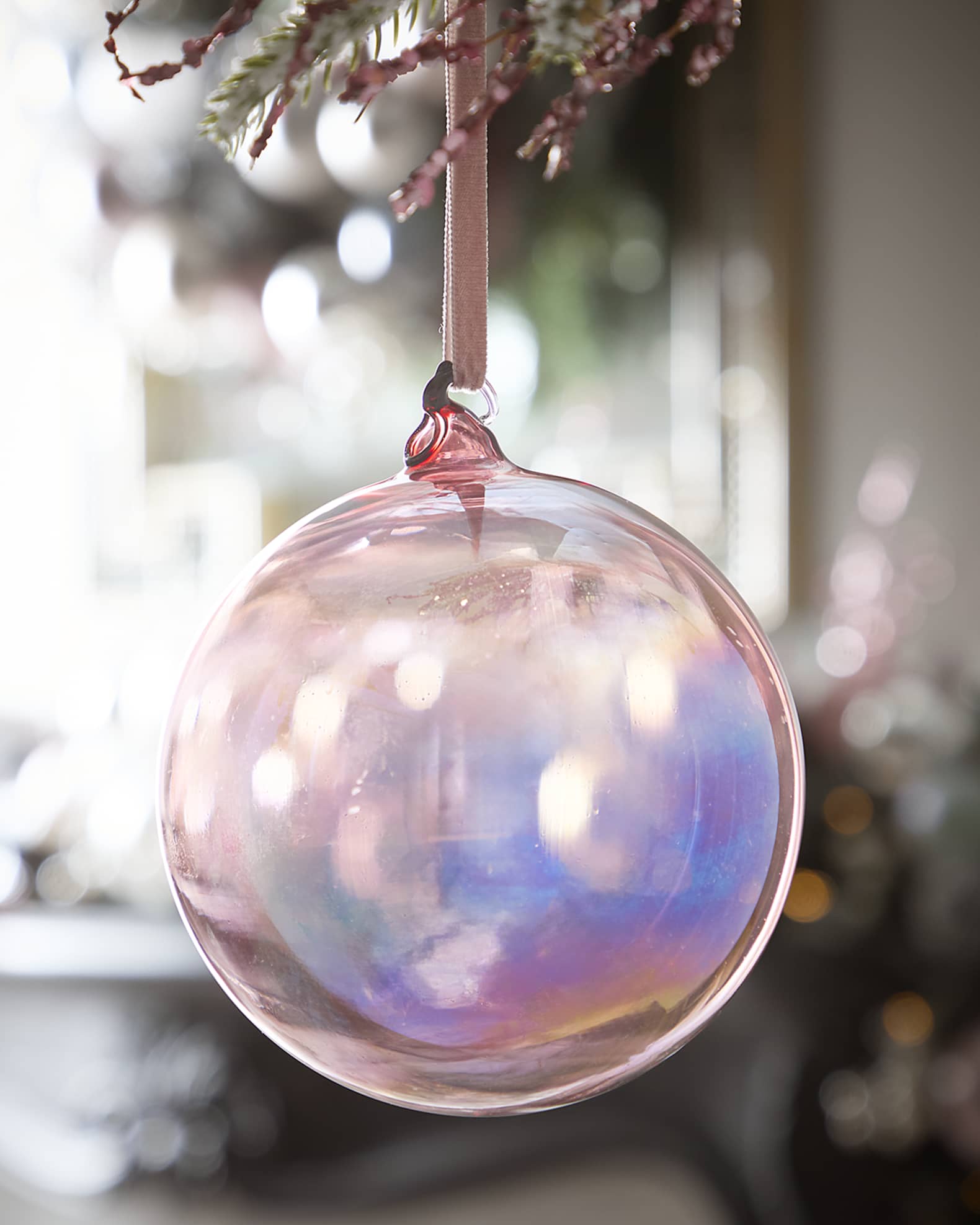 French Purple Bottle Glass Ball Ornament 0