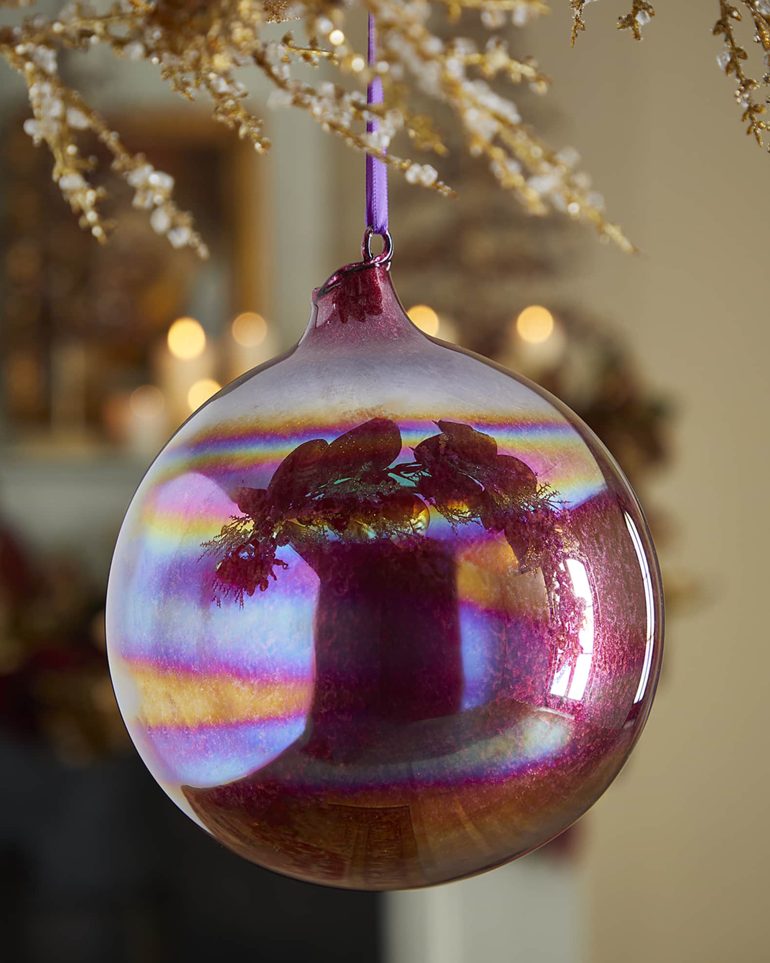 Burgundy Pearl Glass Ball Christmas Ornament 0