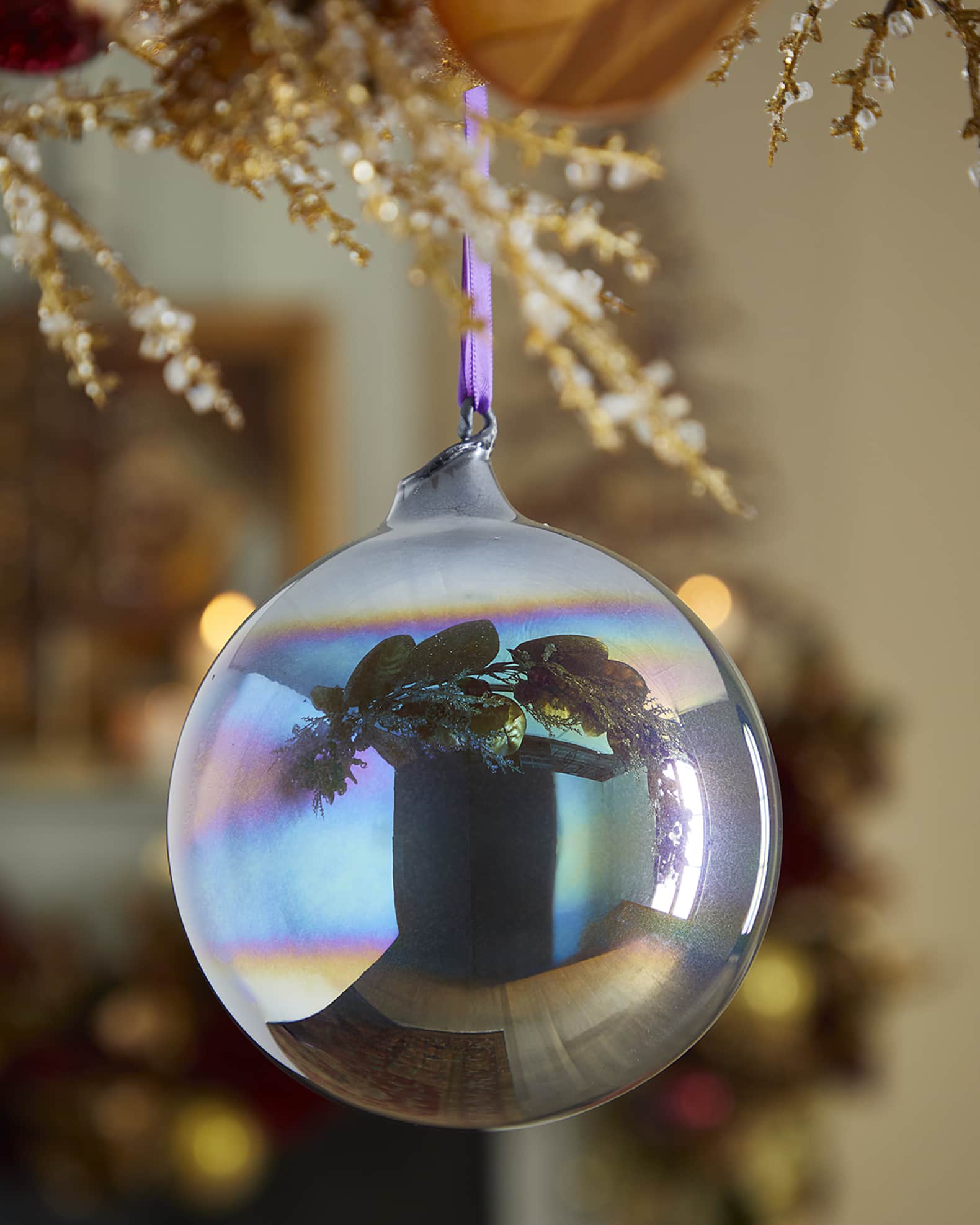 Jim Marvin Black Pearl Glass Ball Christmas Ornament Neiman Marcus