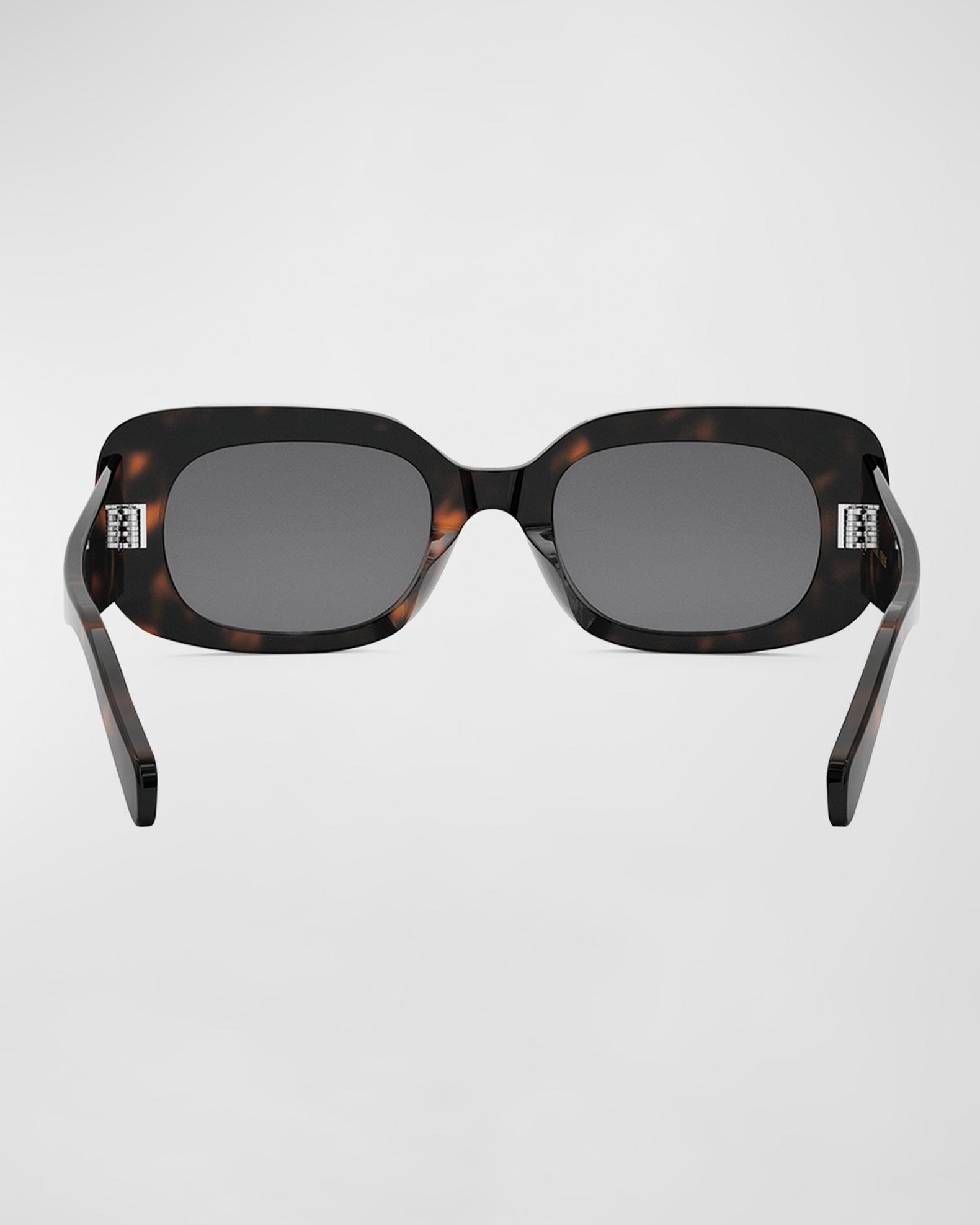 Bold 3 Dots Acetate Rectangle Sunglasses | Neiman Marcus