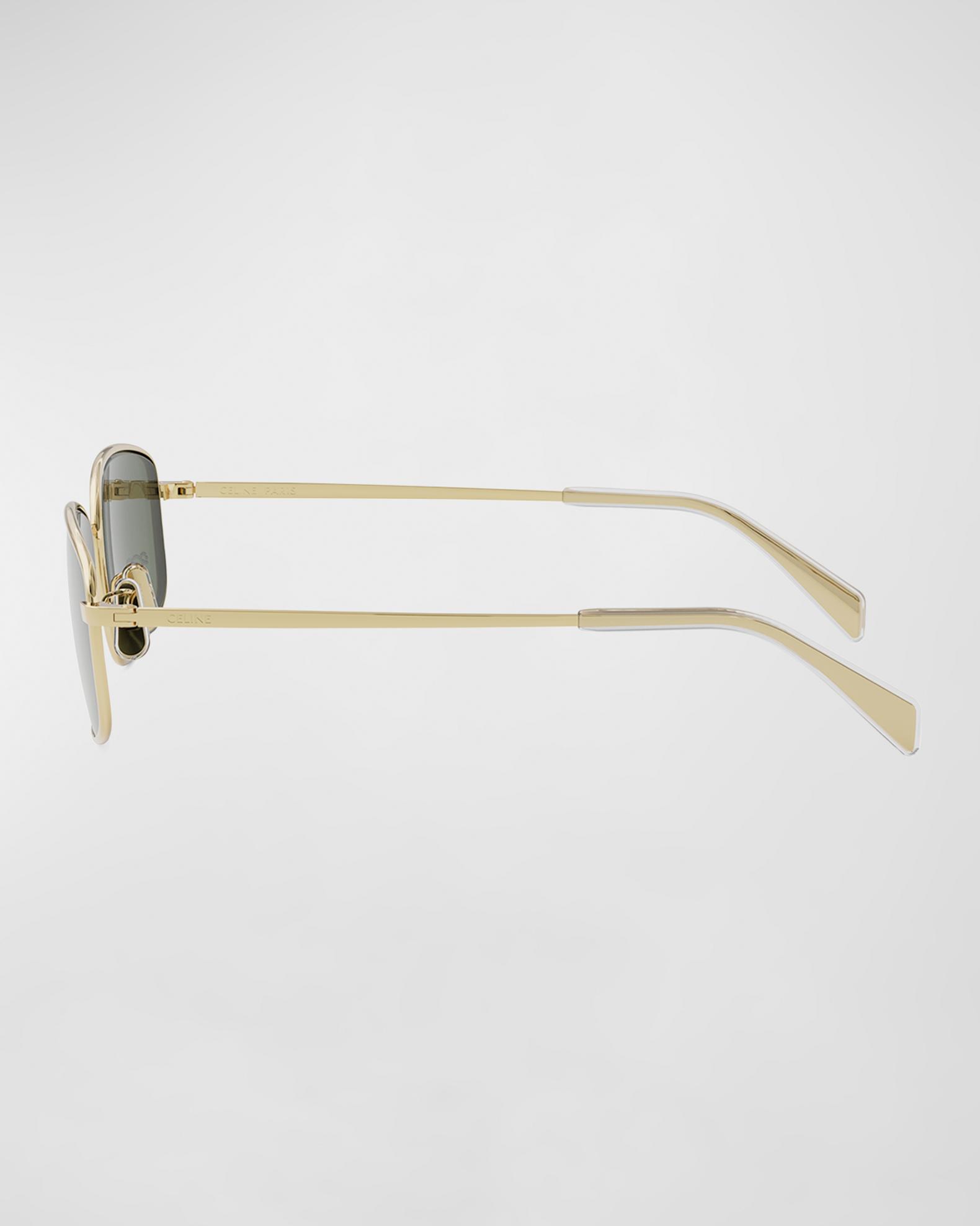 Celine Embellished Triomphe Metal Rectangle Sunglasses 
