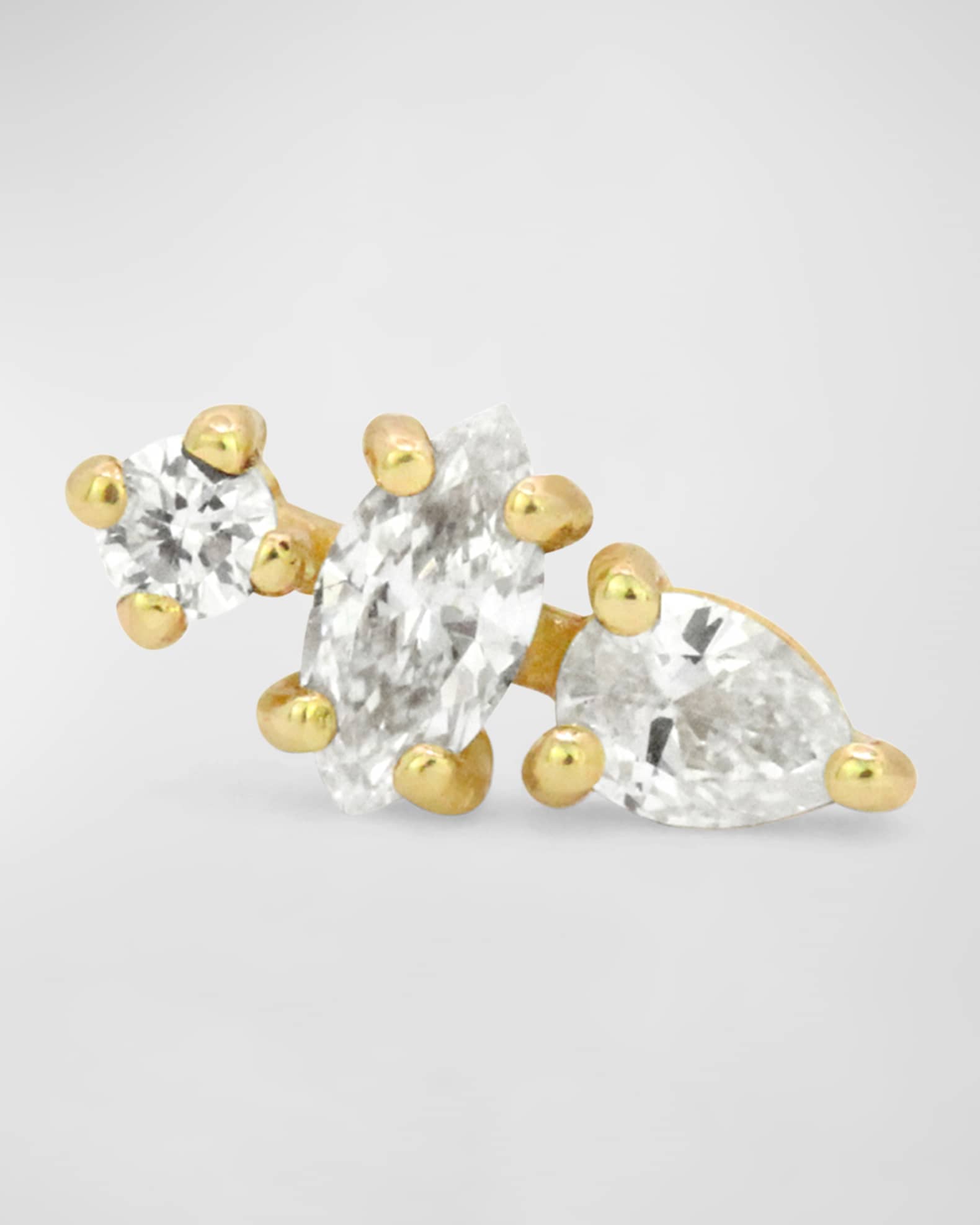 Due North 18K Gold Stud Earring with Diamonds, Single  0