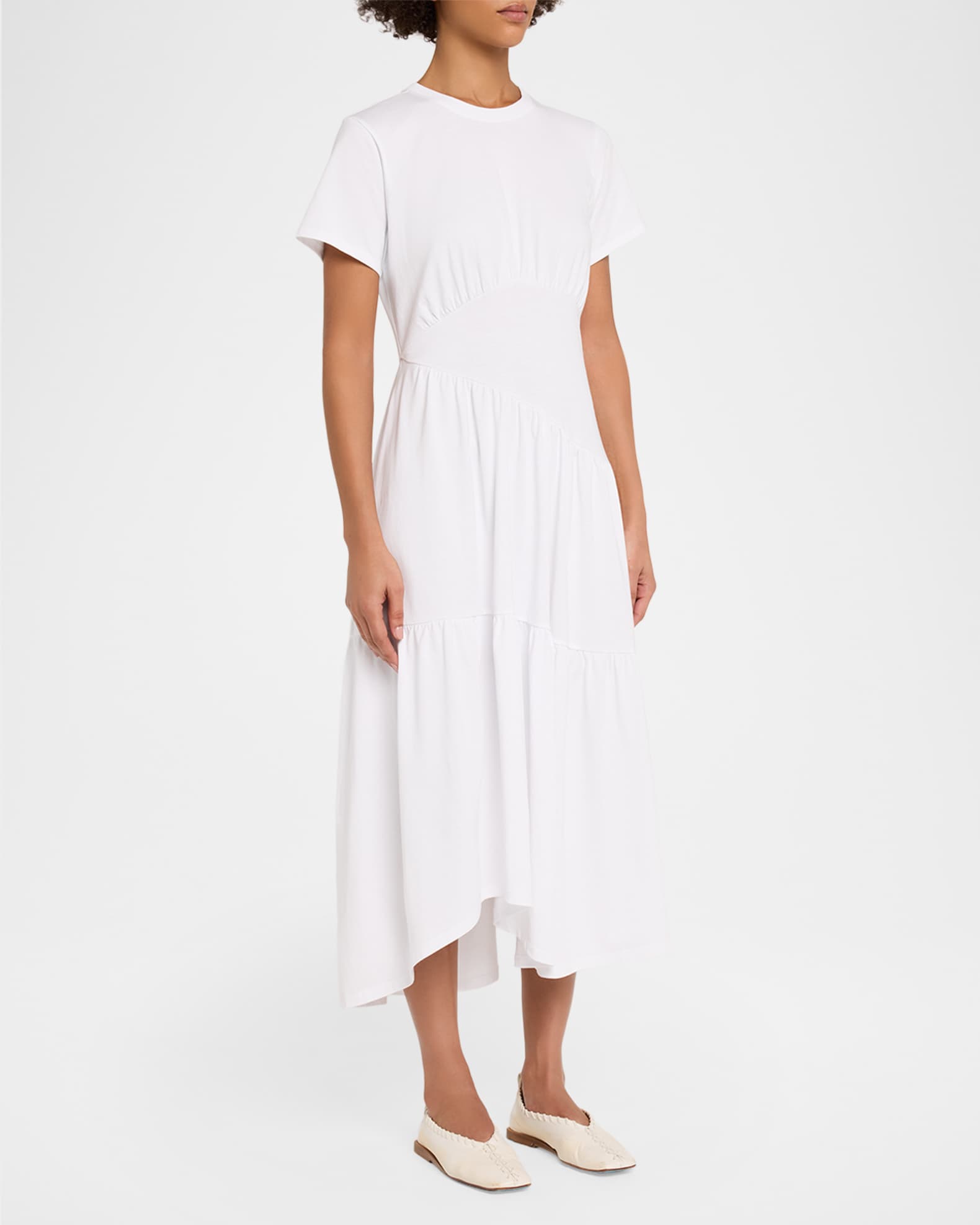short sleeve maxi dress white M / White bridal events Somewhere Beautiful Dress, White 