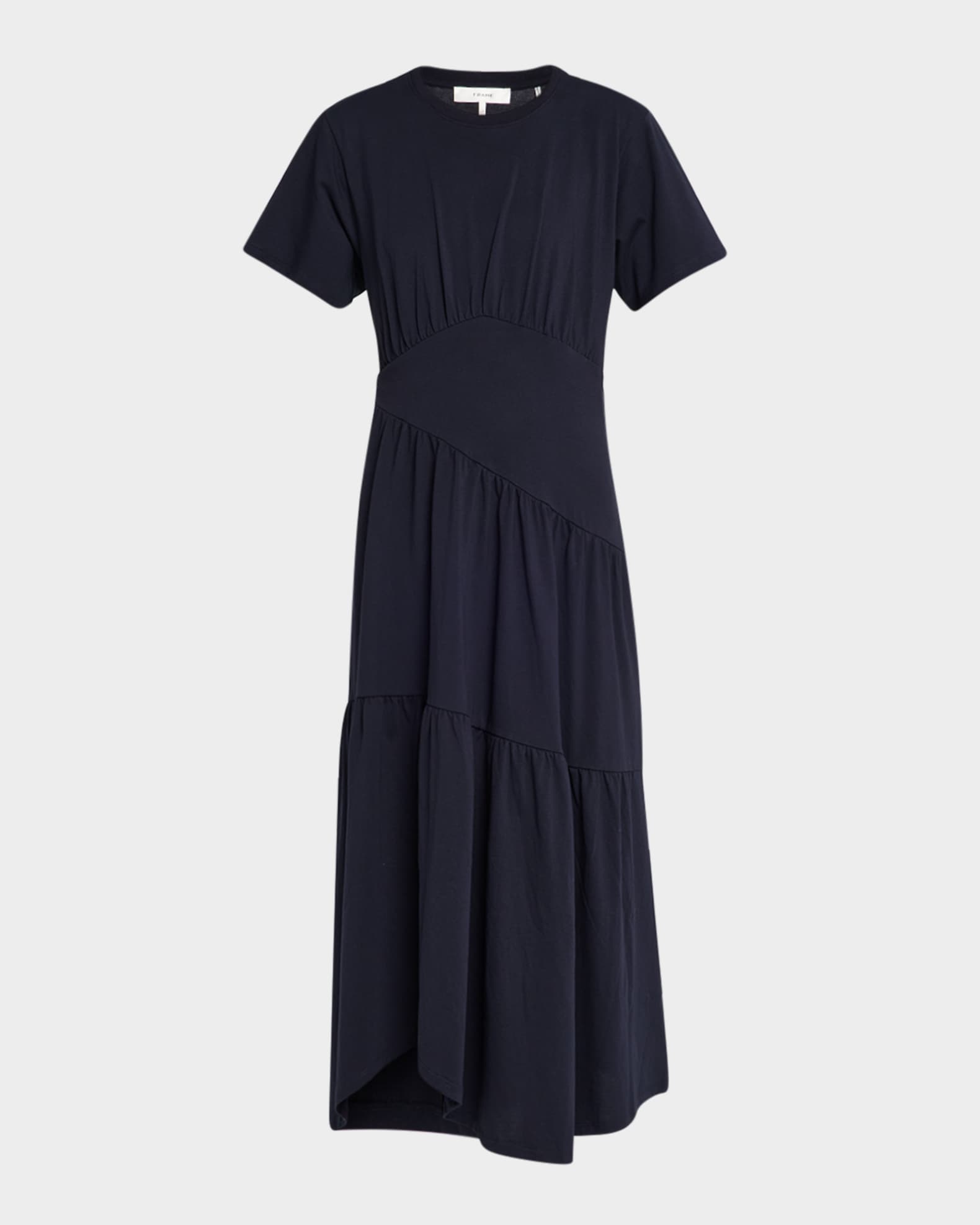 Short-Sleeve Gathered Maxi Dress 0