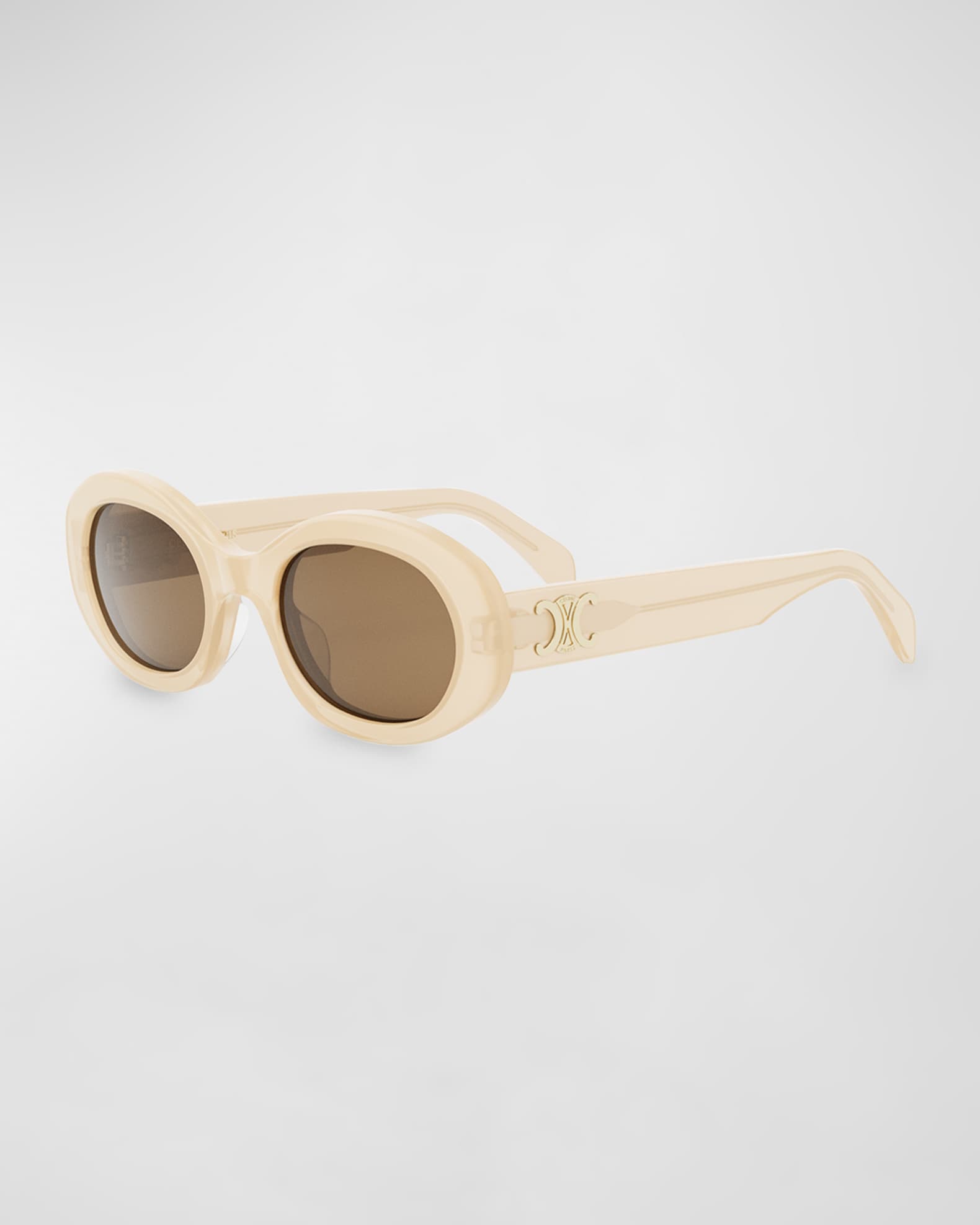 Celine Men's Triomphe Acetate Oval Sunglasses | Neiman Marcus