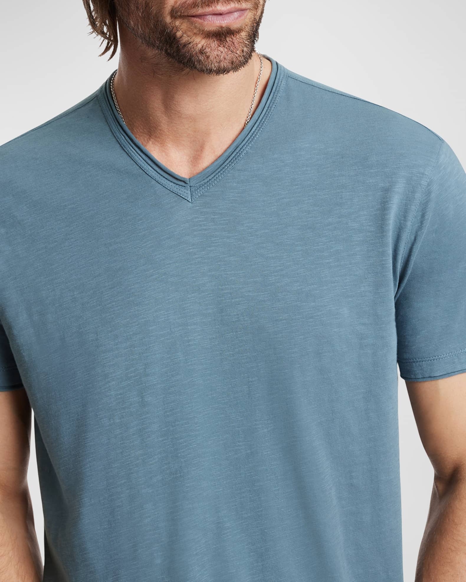 John Varvatos Men's Miles Slub V-Neck T-Shirt | Neiman Marcus