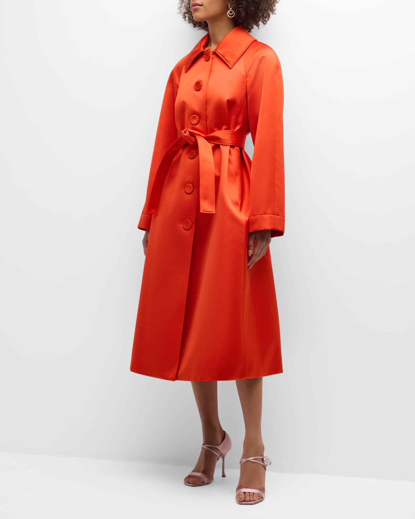 Altuzarra Filis Belted A Line Long Coat Neiman Marcus