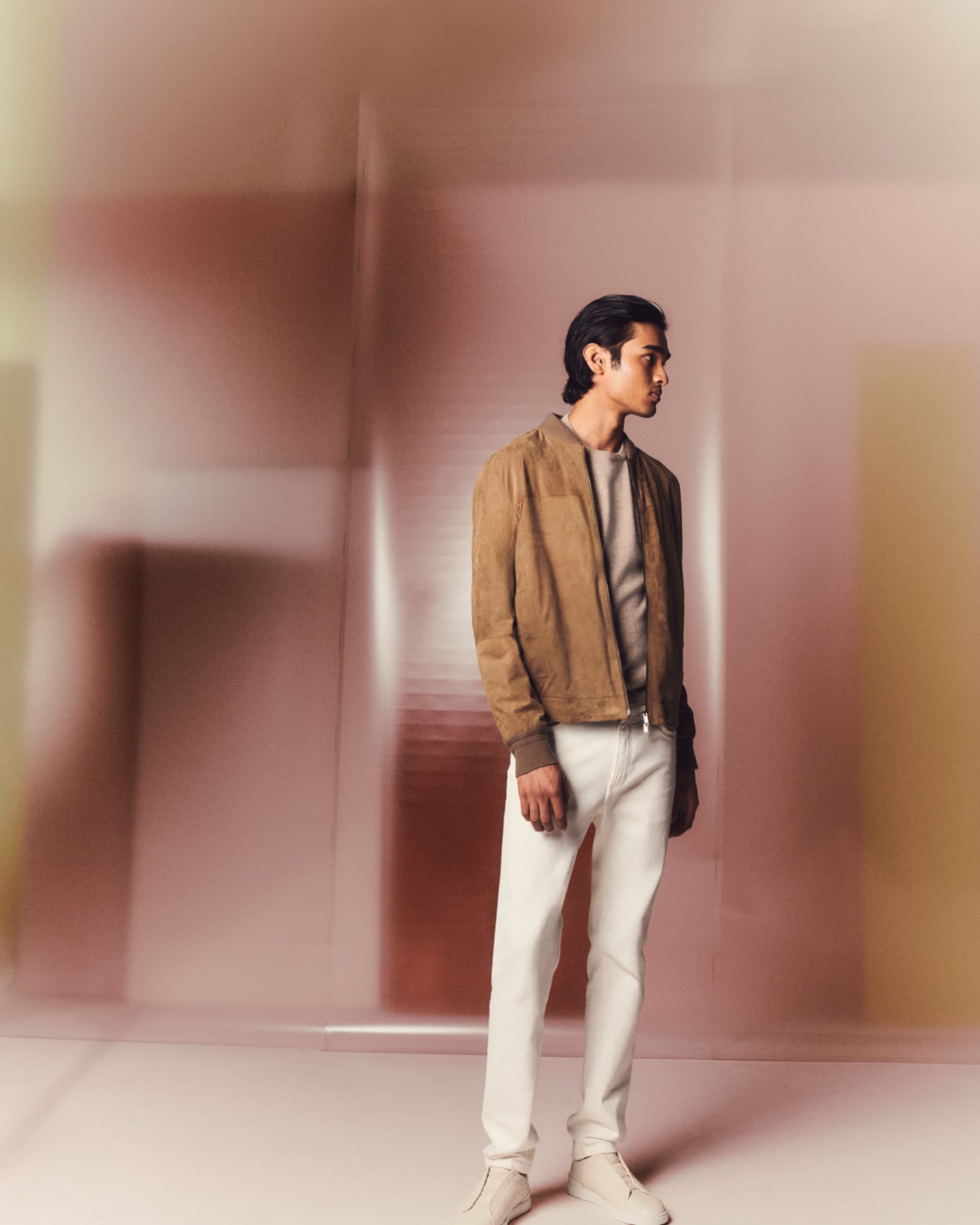 ZEGNA Men's Suede Full-Zip Blouson | Neiman Marcus