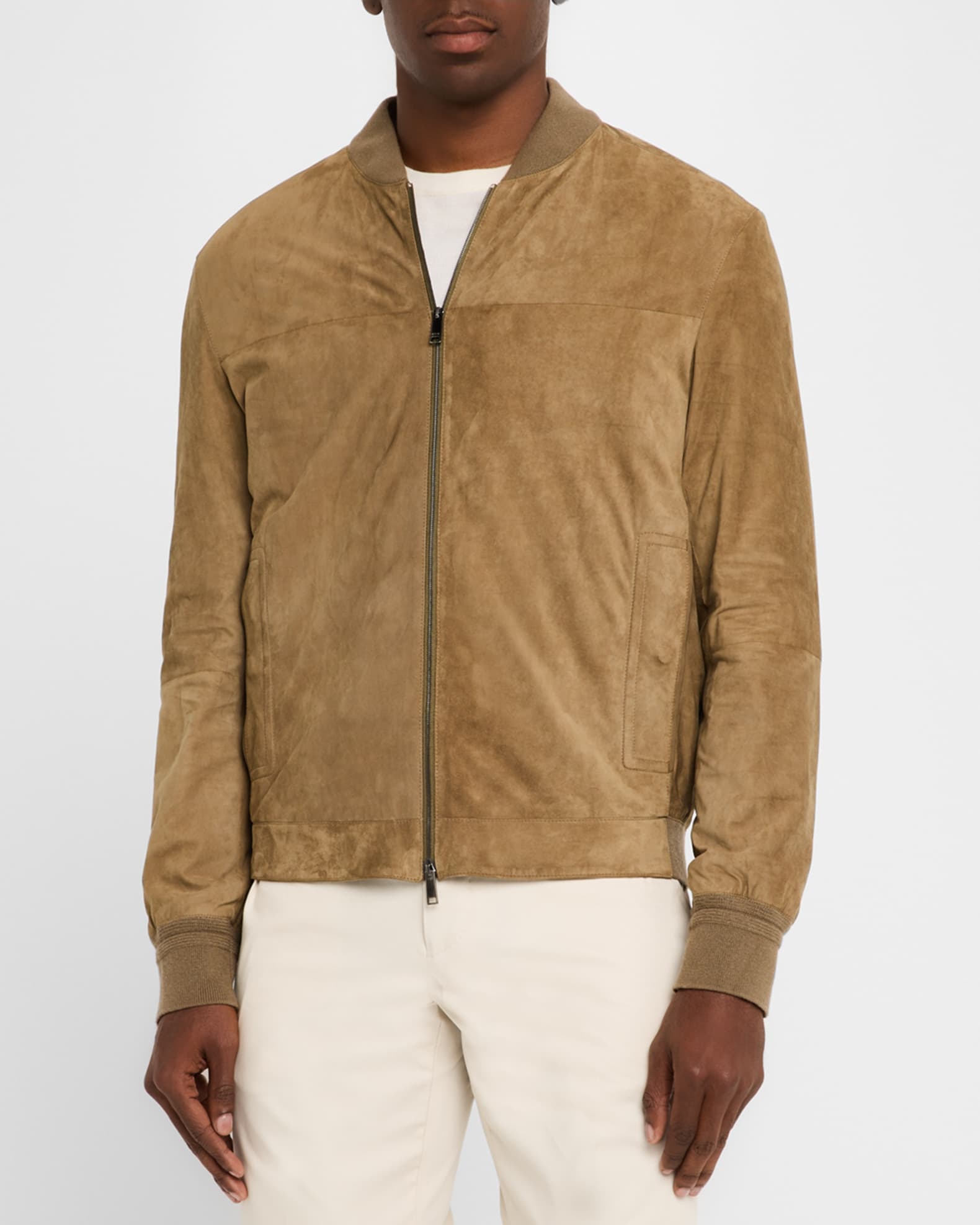zegna ラムスウェードブルゾンジップパーカー - メルカリ