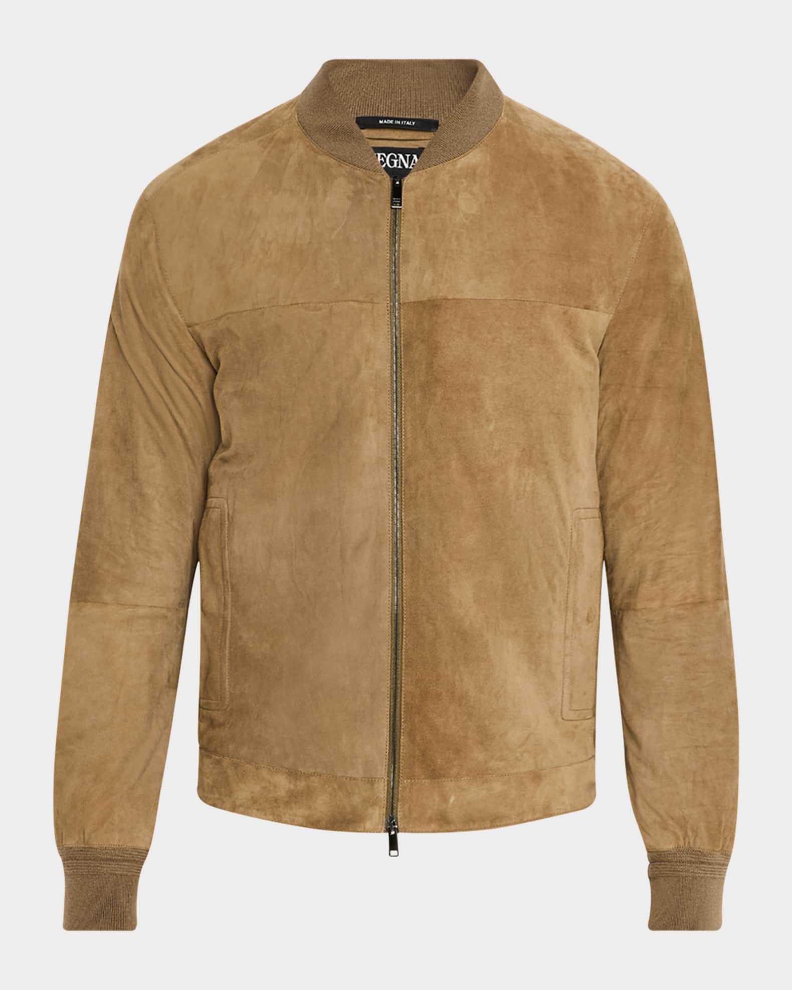 ZEGNA Men's Suede Full-Zip Blouson | Neiman Marcus