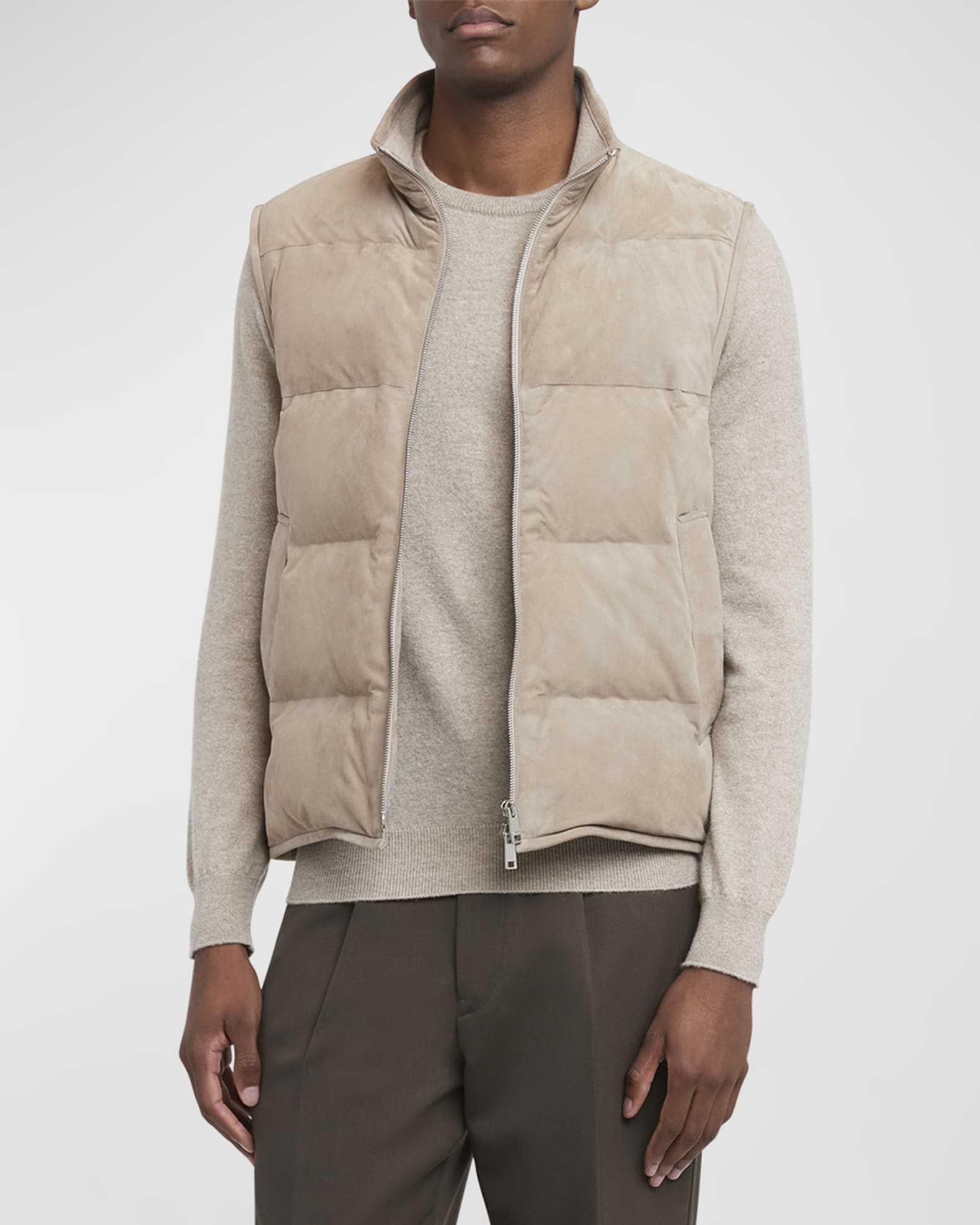 Men s Suede Down Filled Vest
