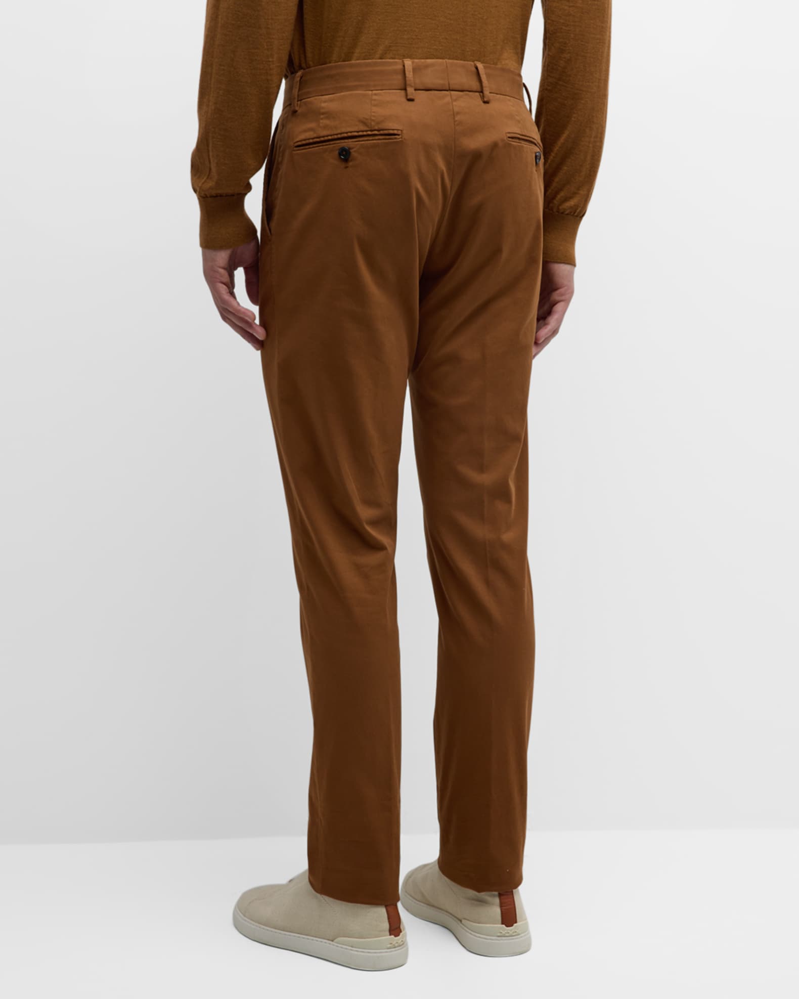 Men's Premium Cotton Flat-Front Trousers