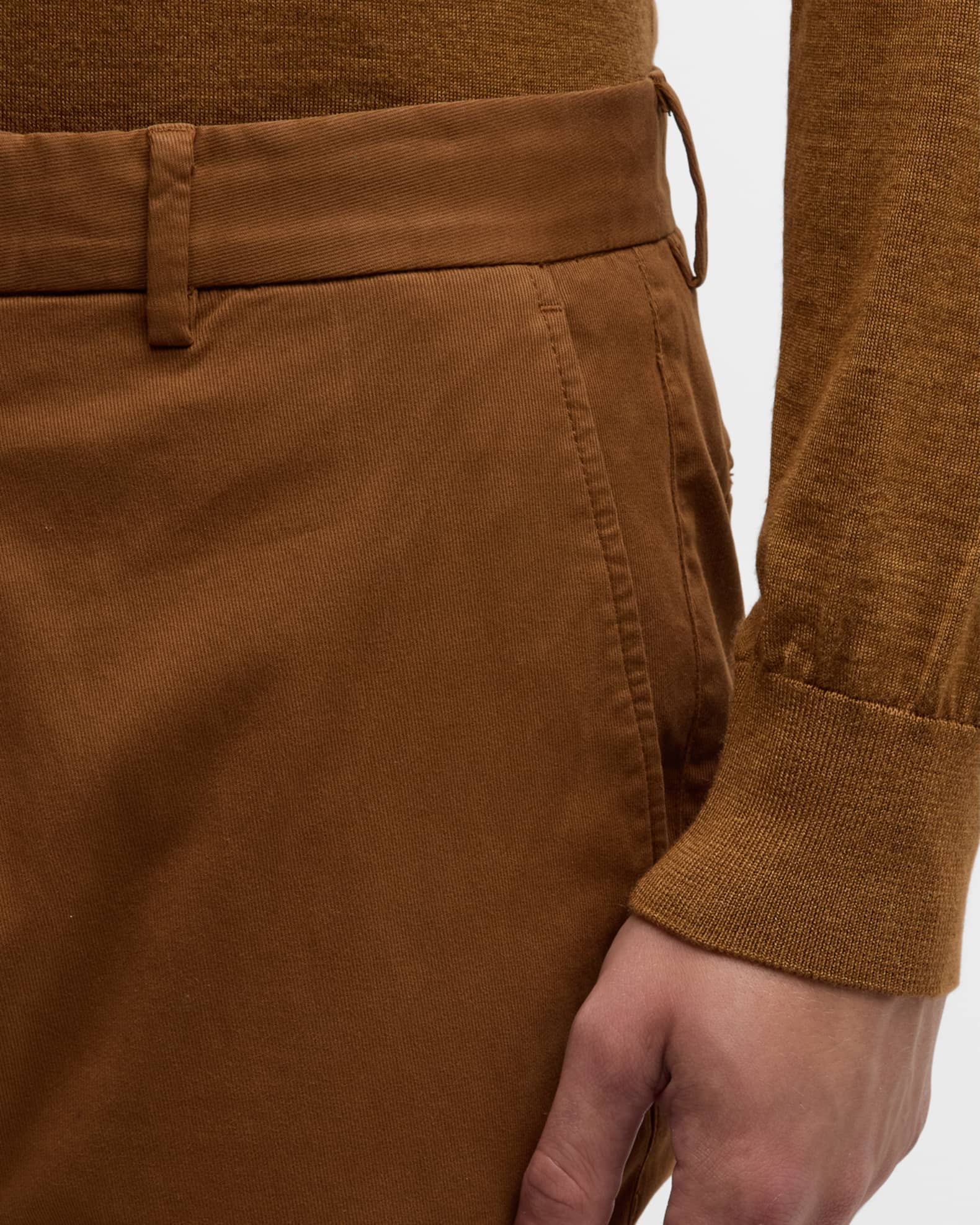 ZEGNA Men's Premium Cotton Flat-Front Trousers | Neiman Marcus