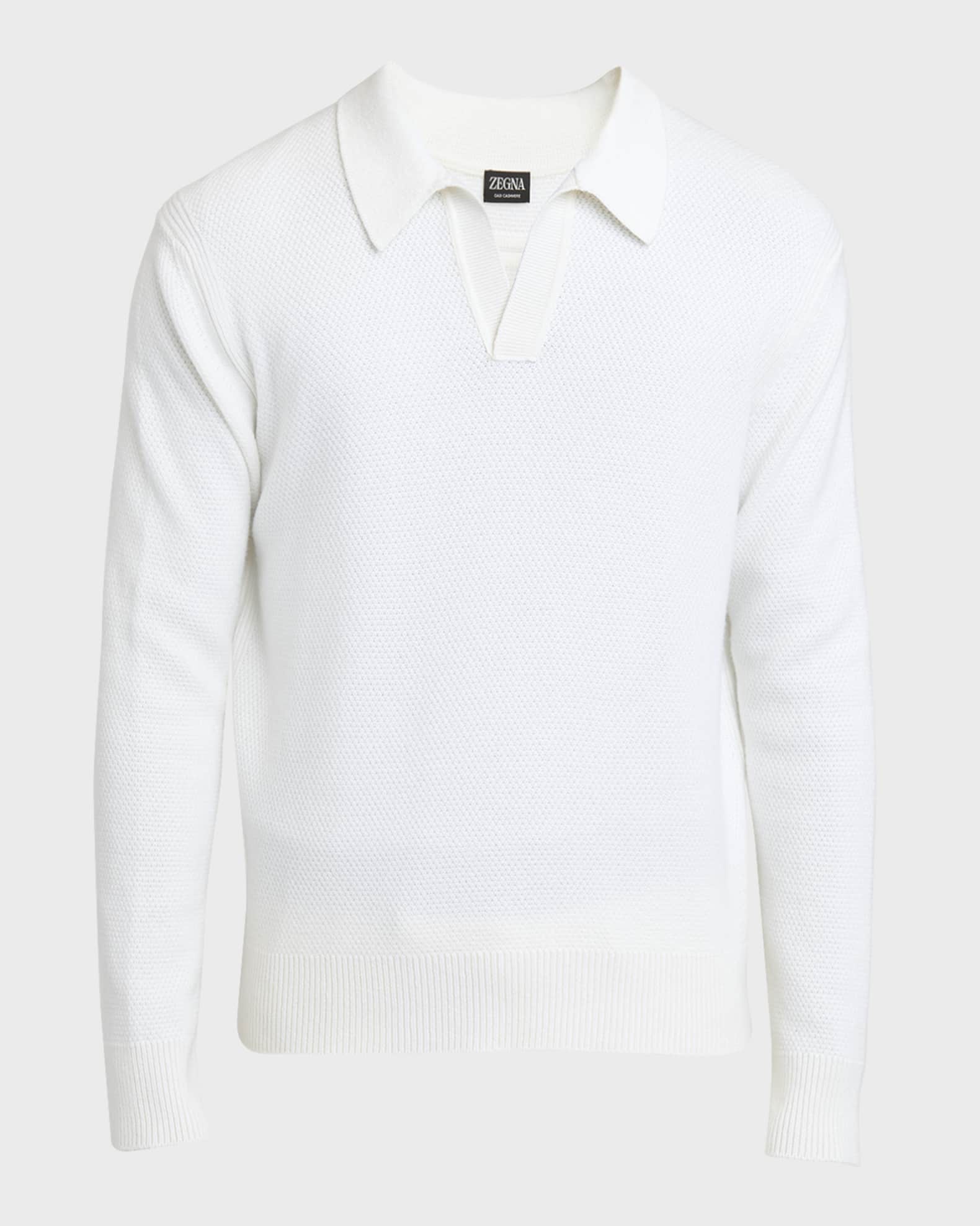 Men's Melange Oasi Cashmere Polo Sweater