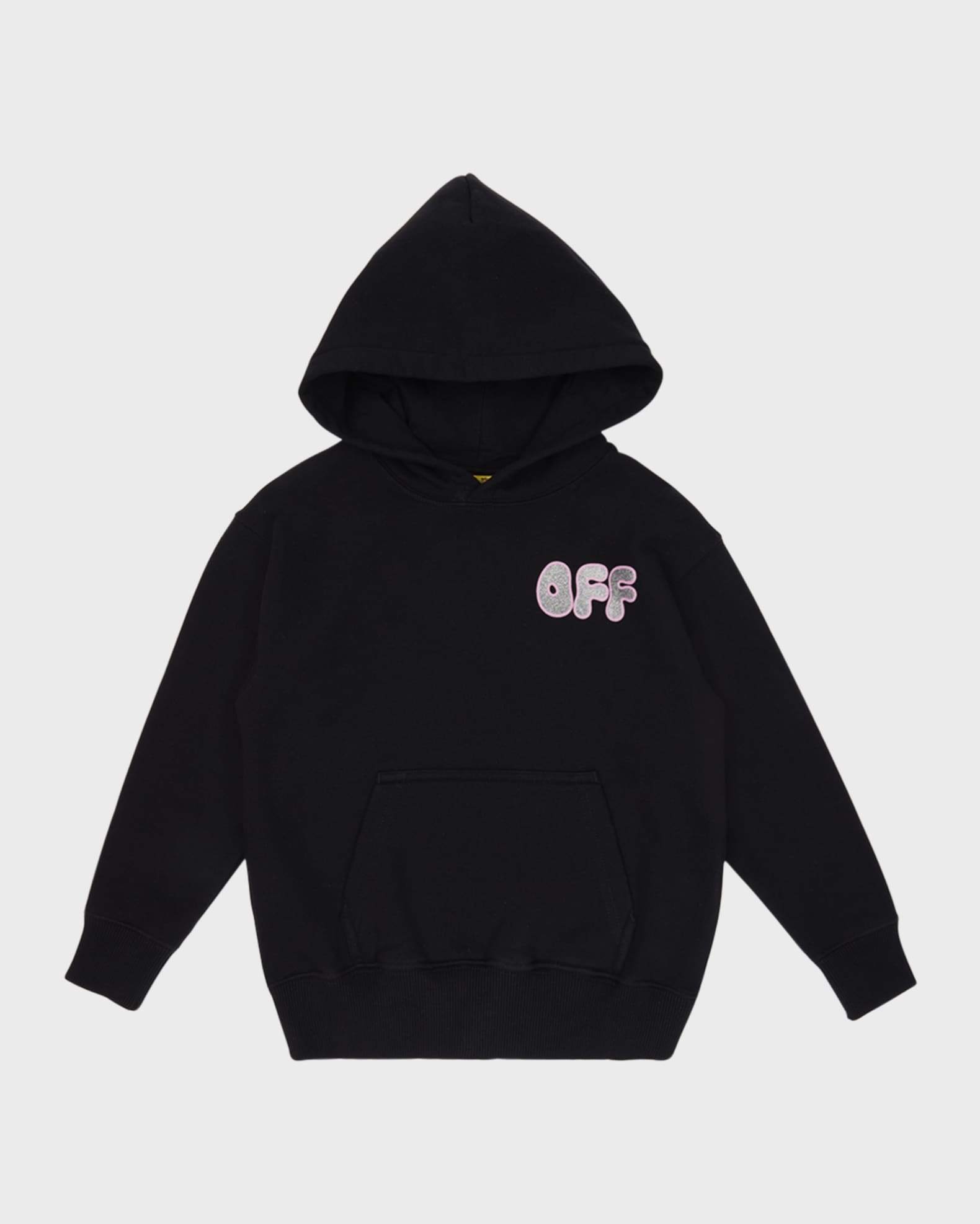 Off White Girl s Glitter Chunky Logo Print Hoodie Size 14 Neiman Marcus