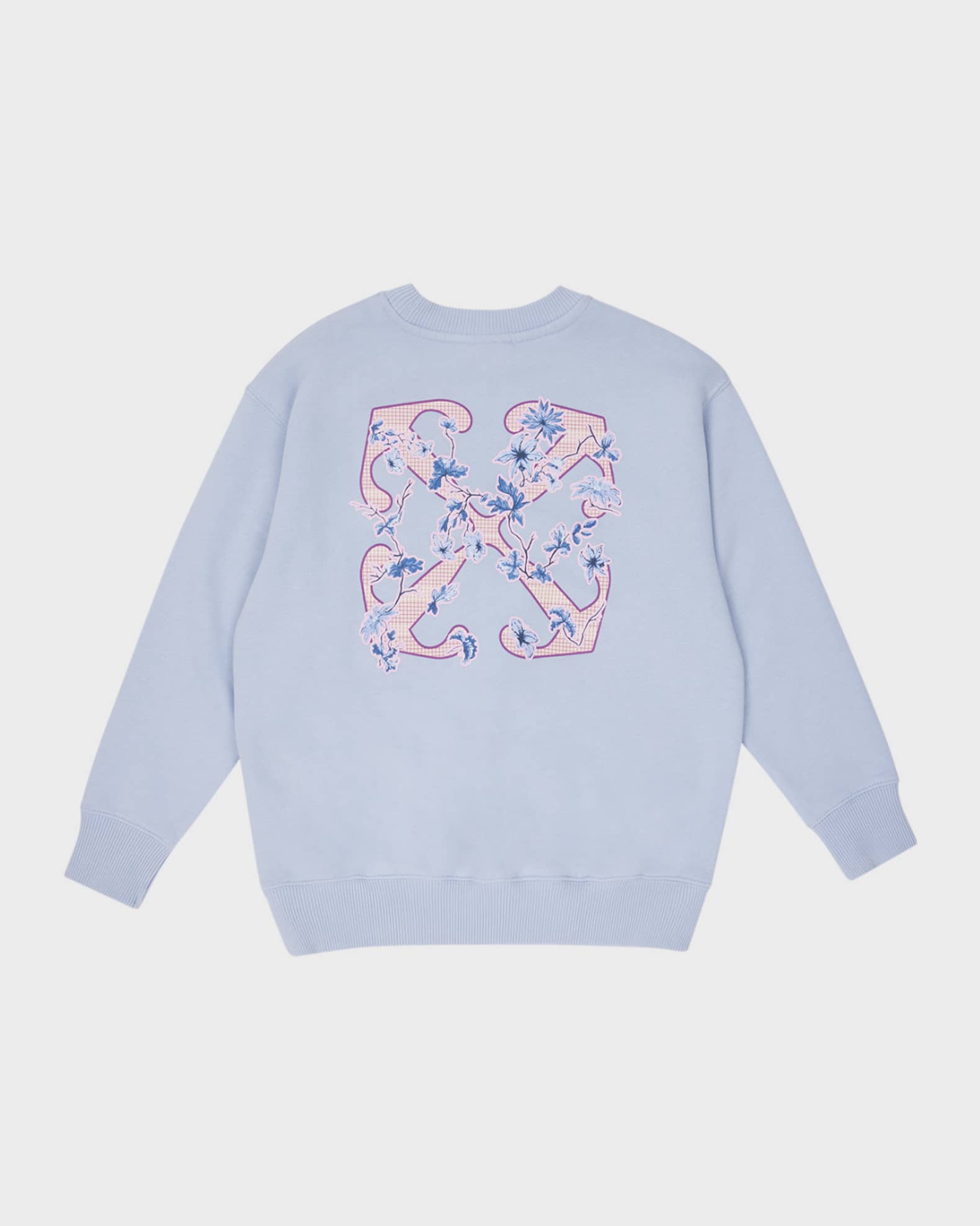 Off White Girl s Floral Arrows Logo Print Sweatshirt Size 4 12 Neiman Marcus