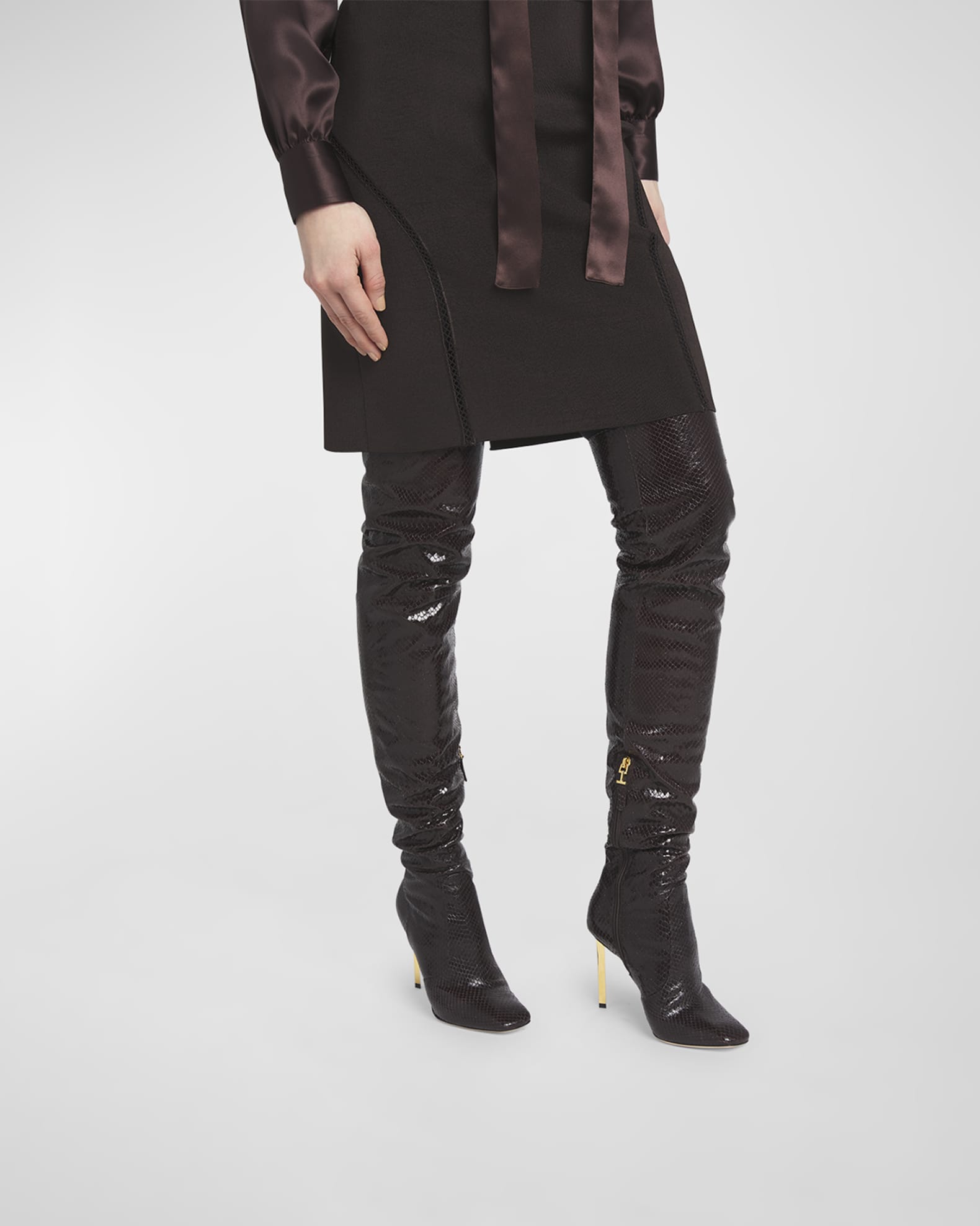 Python thigh high boots hotsell