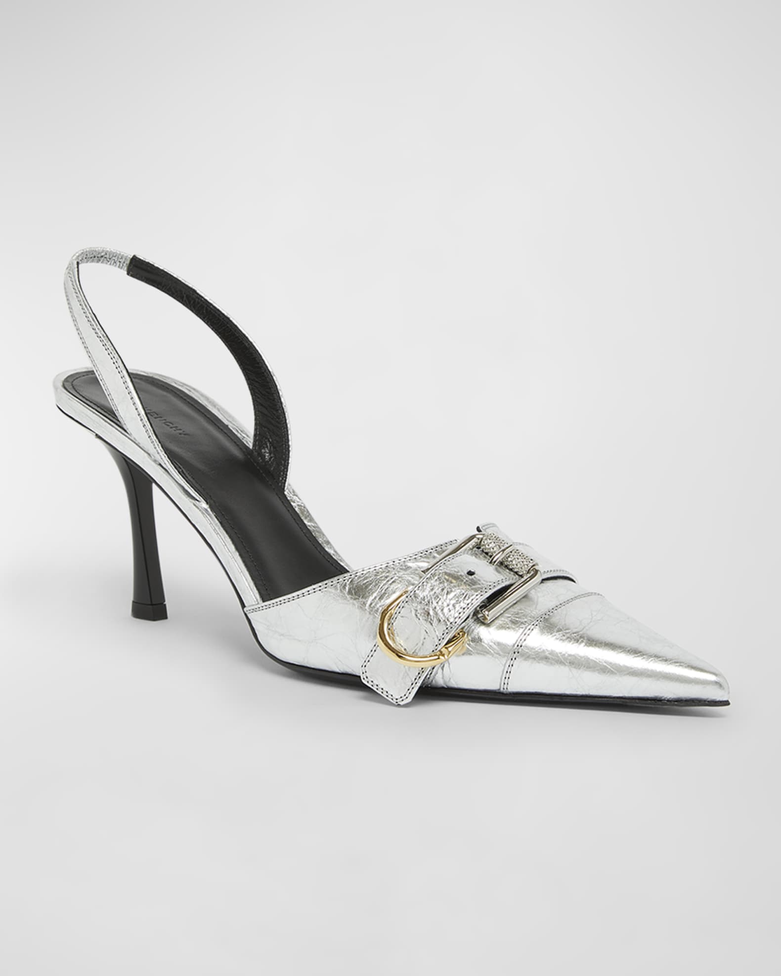 Givenchy Voyou Metallic Buckle Slingback Pumps | Neiman Marcus